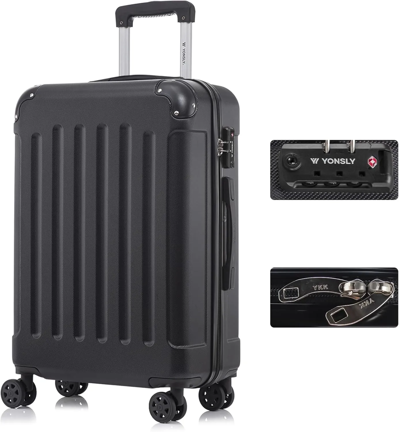 Premium Reisekoffer TSA-Schloss,YKK-Reißverschluss Hartschalen-Koffer Trolley Rollkoffer Suitcase Handgepäck 4 Rollen (…