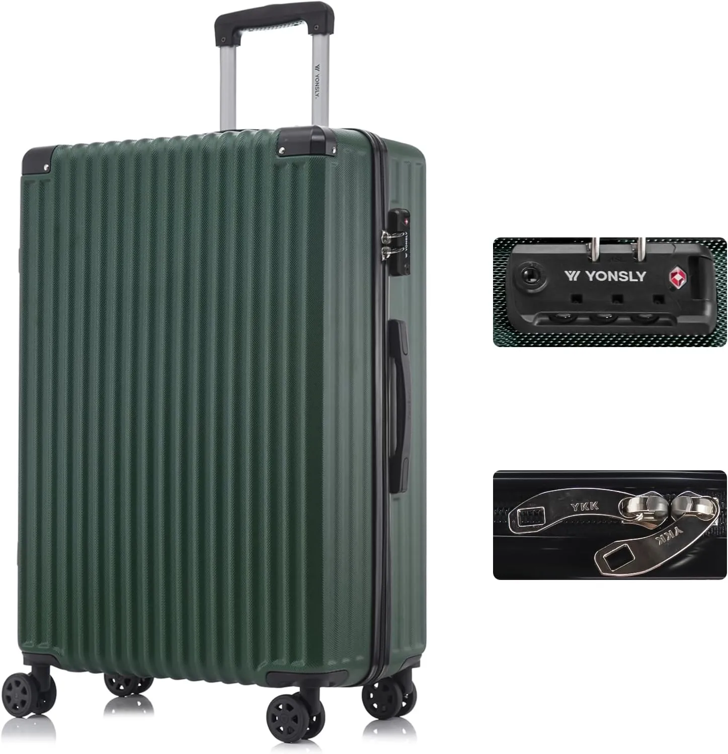Premium Reisekoffer TSA-Schloss,YKK-Reißverschluss Hartschalen-Koffer Trolley Rollkoffer Suitcase Handgepäck 4 Rollen (…