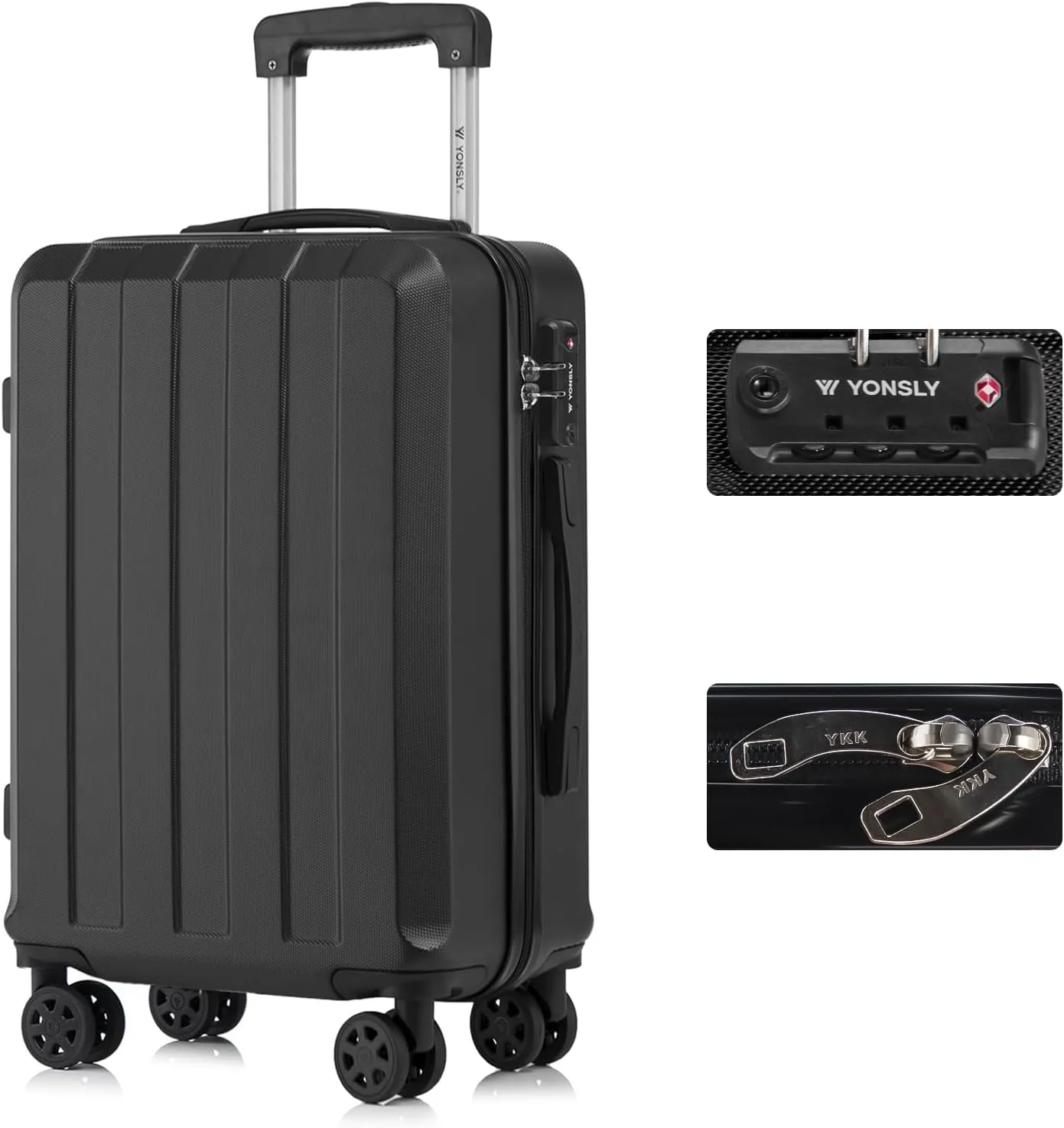 Premium Reisekoffer TSA-Schloss,YKK-Reißverschluss Hartschalen-Koffer Trolley Kabinenkoffer Rollkoffer Suitcase Handgep…