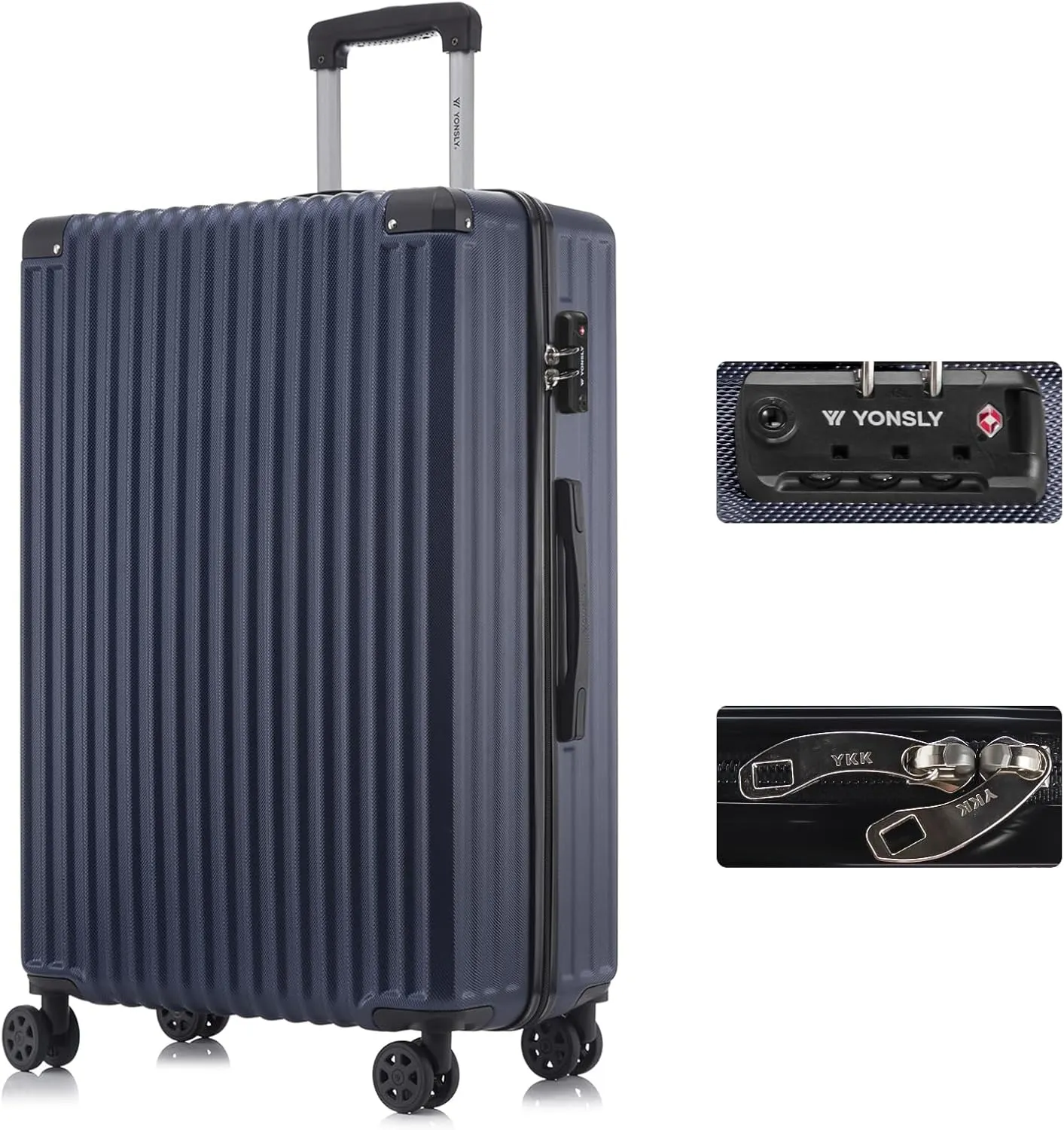 Premium Reisekoffer TSA-Schloss,YKK-Reißverschluss Hartschalen-Koffer Trolley Rollkoffer Suitcase Handgepäck 4 Rollen (…