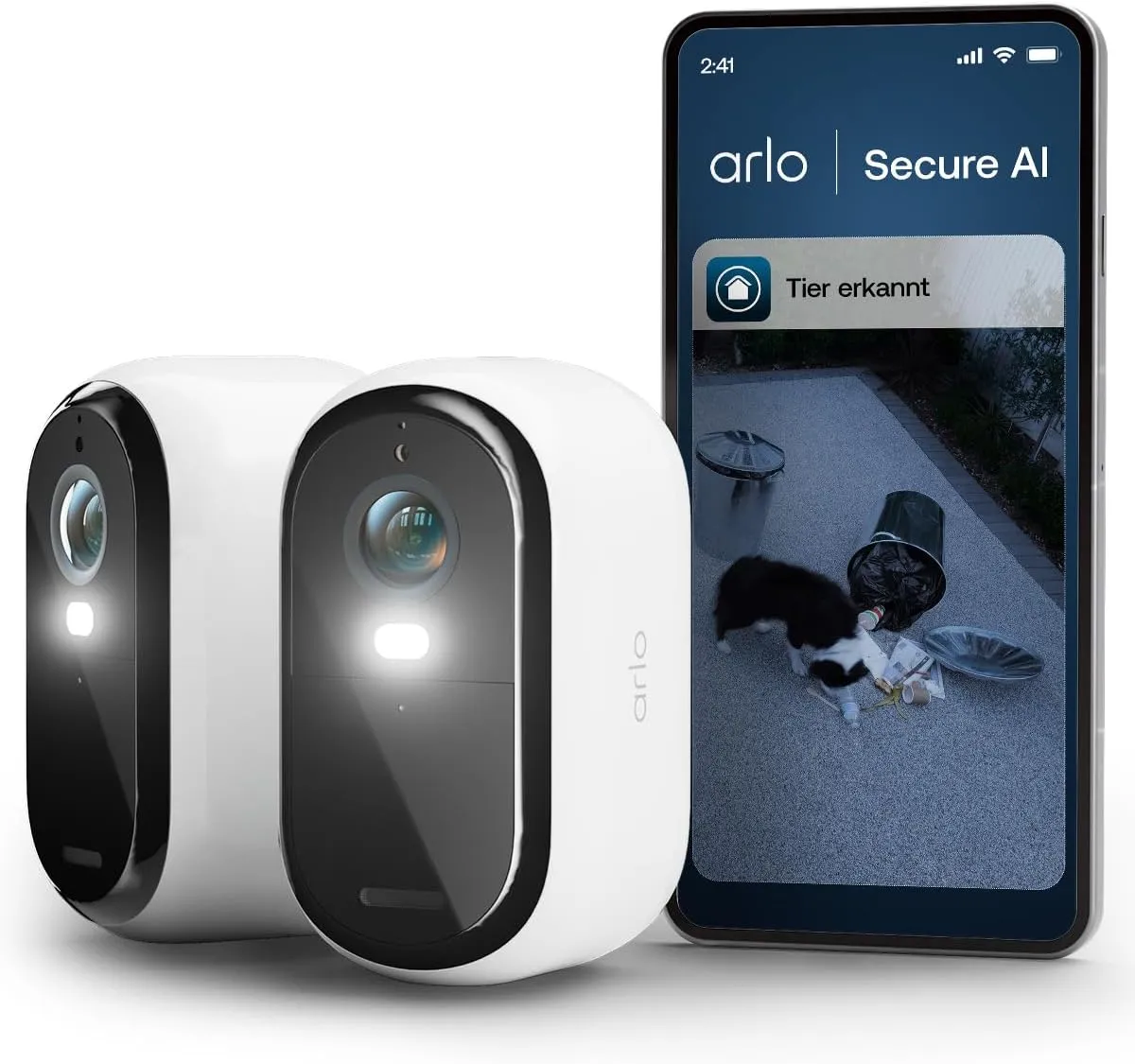 Arlo Essential 3 HD Akku Überwachungskamera Aussen WLAN, Kabellos, 1080p Video, Farbnachtsicht, Licht, Bewegungsmelder,…