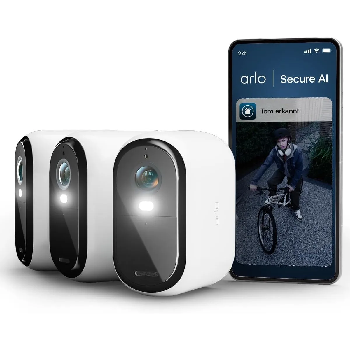 Arlo Essential 3 XL Batterie 2K Überwachungskamera Aussen WLAN, Kabellos, 2K HD Video, Farbnachtsicht, Licht, Bewegungs…