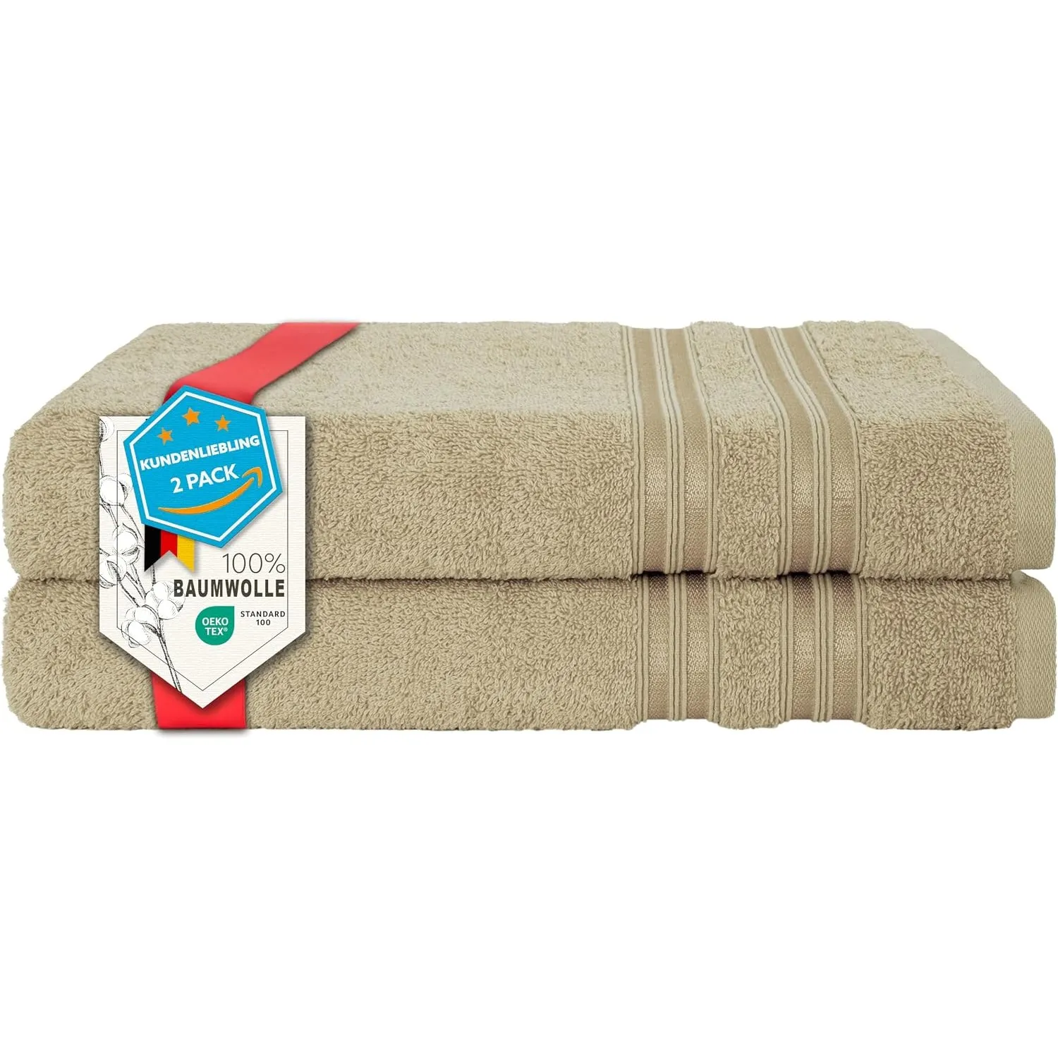Hammetex Badetücher 2er Set 70x140 cm, Duschtuch, 100% Baumwolle Frottee