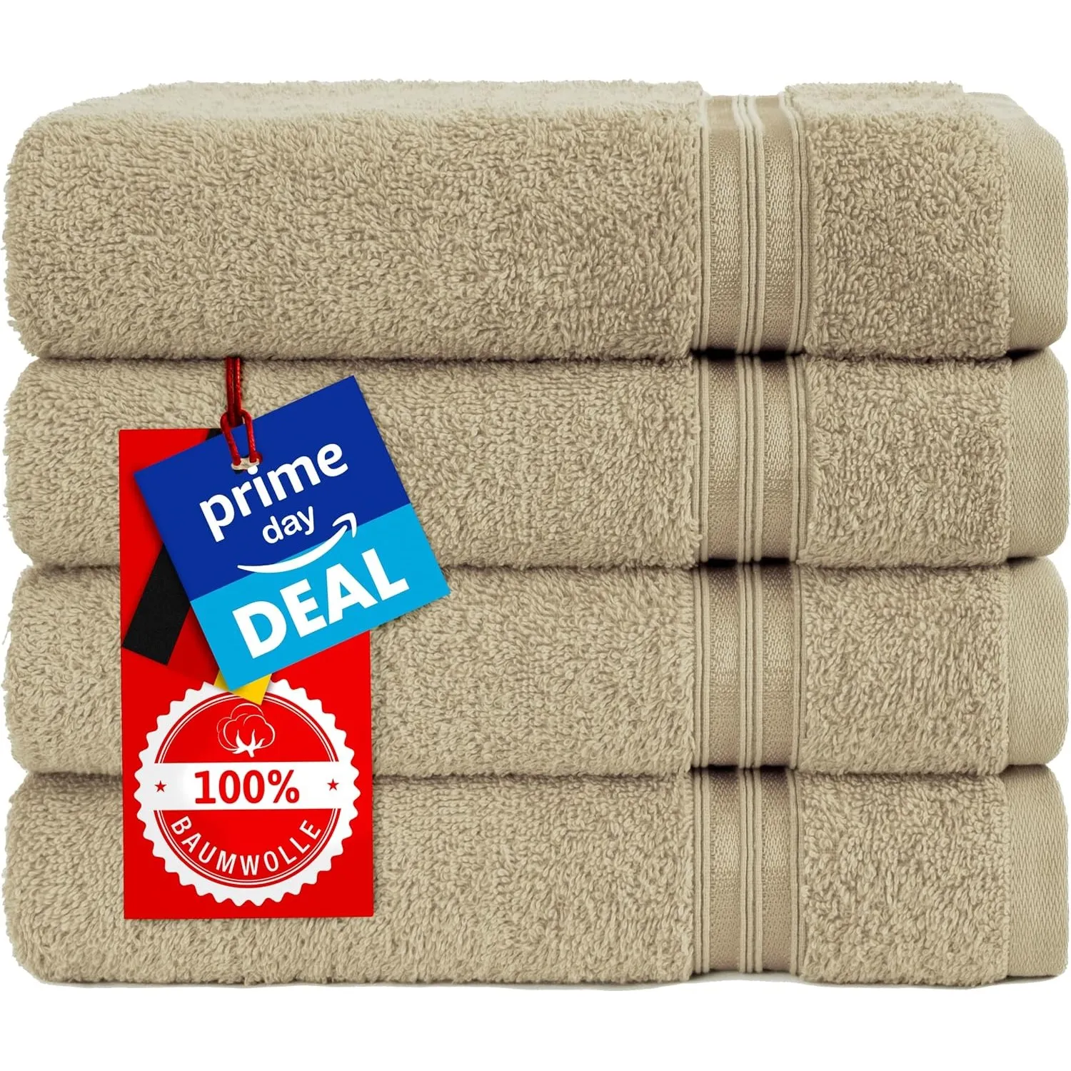 Hammetex Handtücher 4er Set 50x100 cm, 100% Baumwolle Frottee