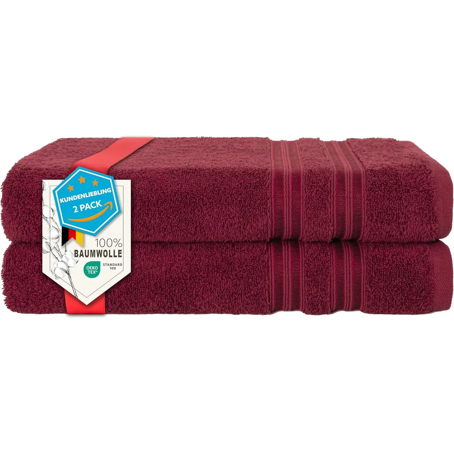 Hammetex Badetücher 2er Set 70x140 cm, Duschtuch, 100% Baumwolle Frottee