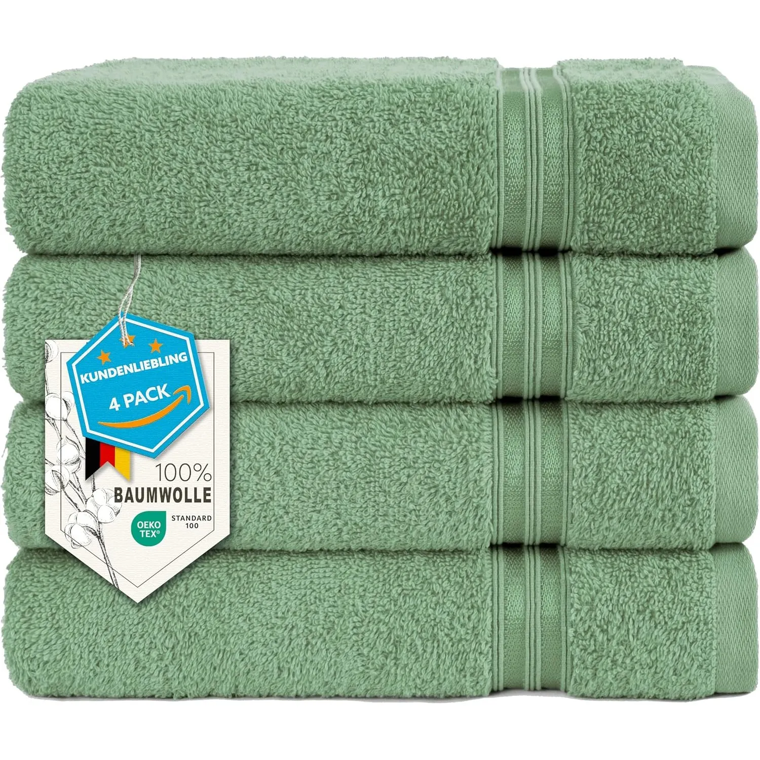 Hammetex Handtücher 4er Set 50x100 cm, 100% Baumwolle Frottee
