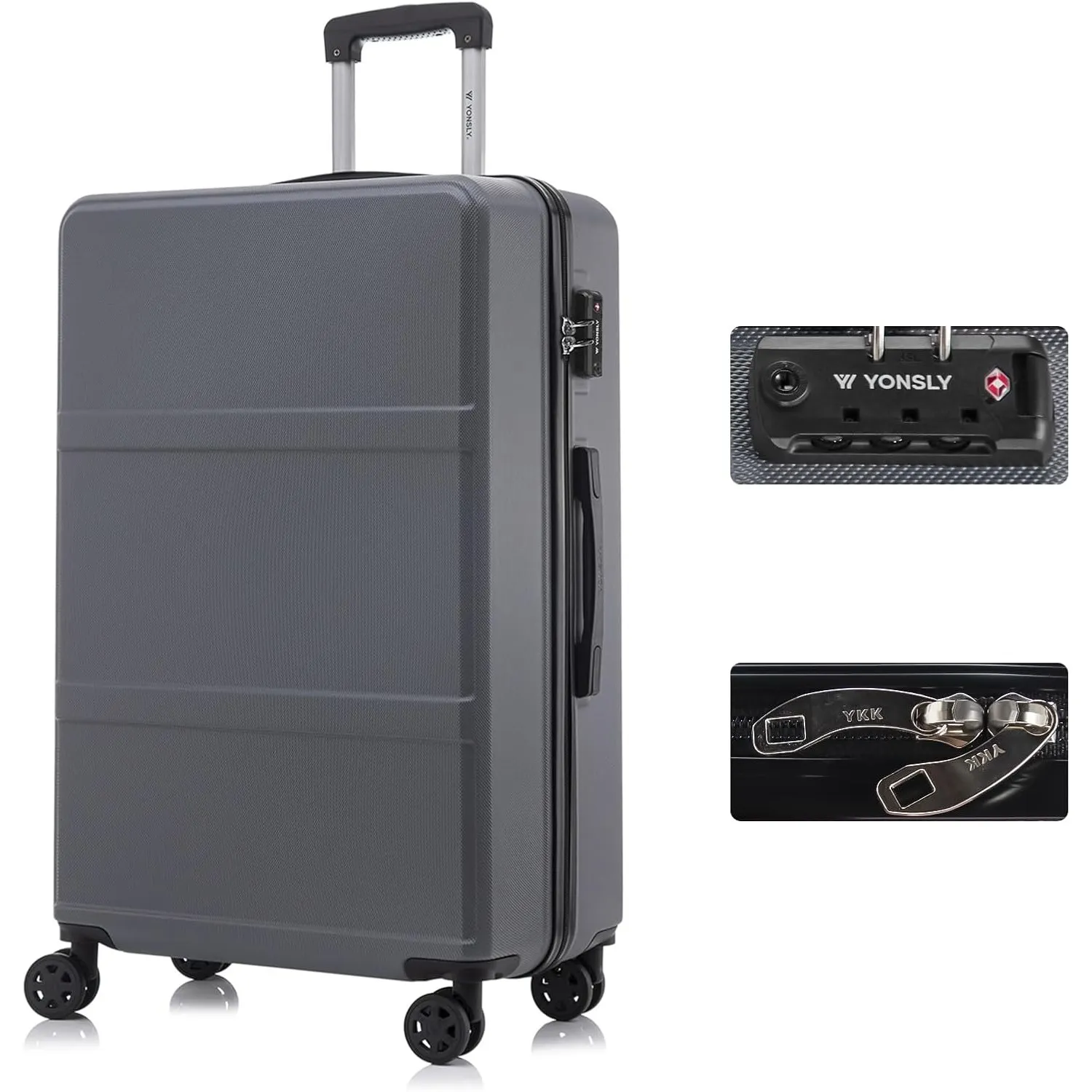 Premium Reisekoffer TSA-Schloss,YKK-Reißverschluss Hartschalen-Koffer Trolley Rollkoffer Suitcase Handgepäck 4 Rollen (…