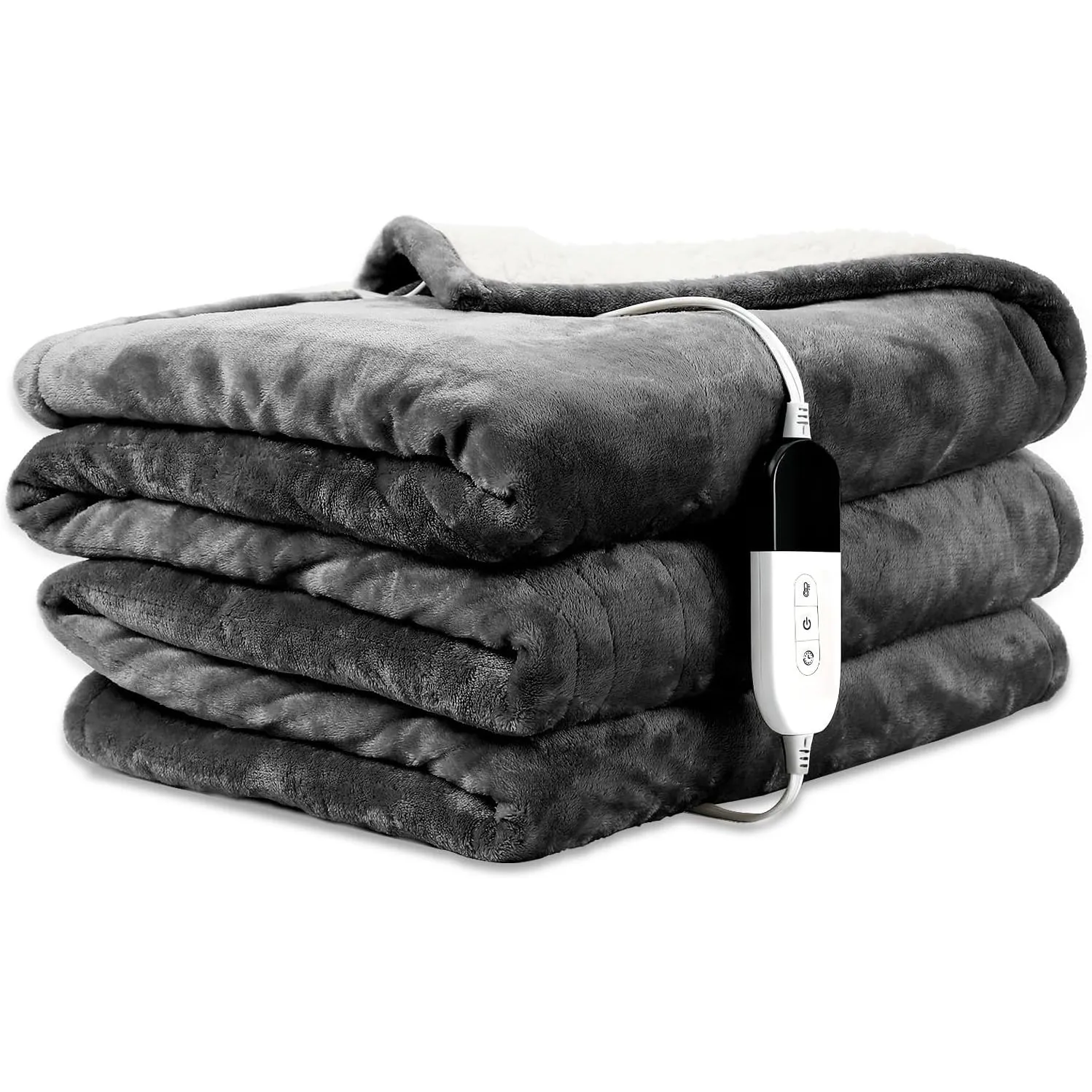 COZYTY Heizdecke mit Abschaltautomatik 150x200cm, Maschinenwaschbar, Grau