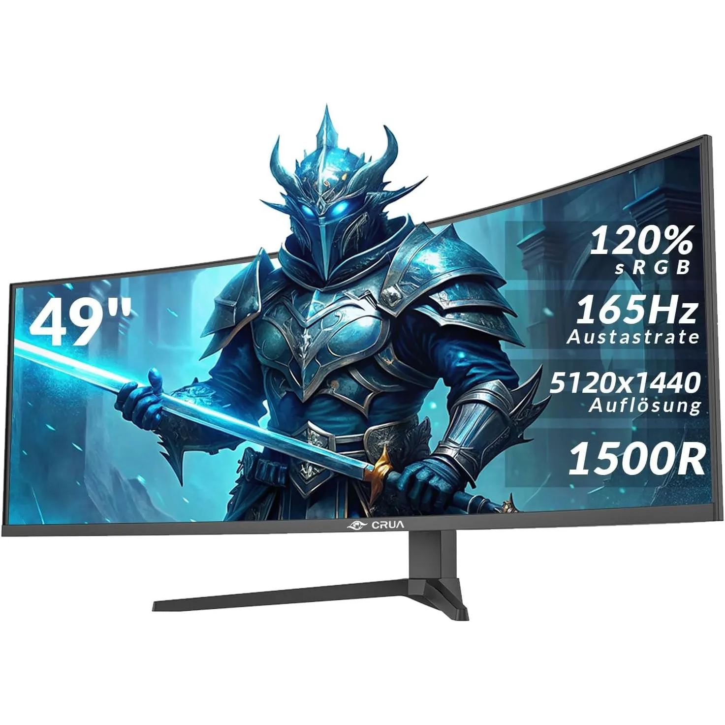 CRUA 49" DQHD 165 Hz Ultrawide Curved Gaming-Monitor, FreeSync, Schwarz