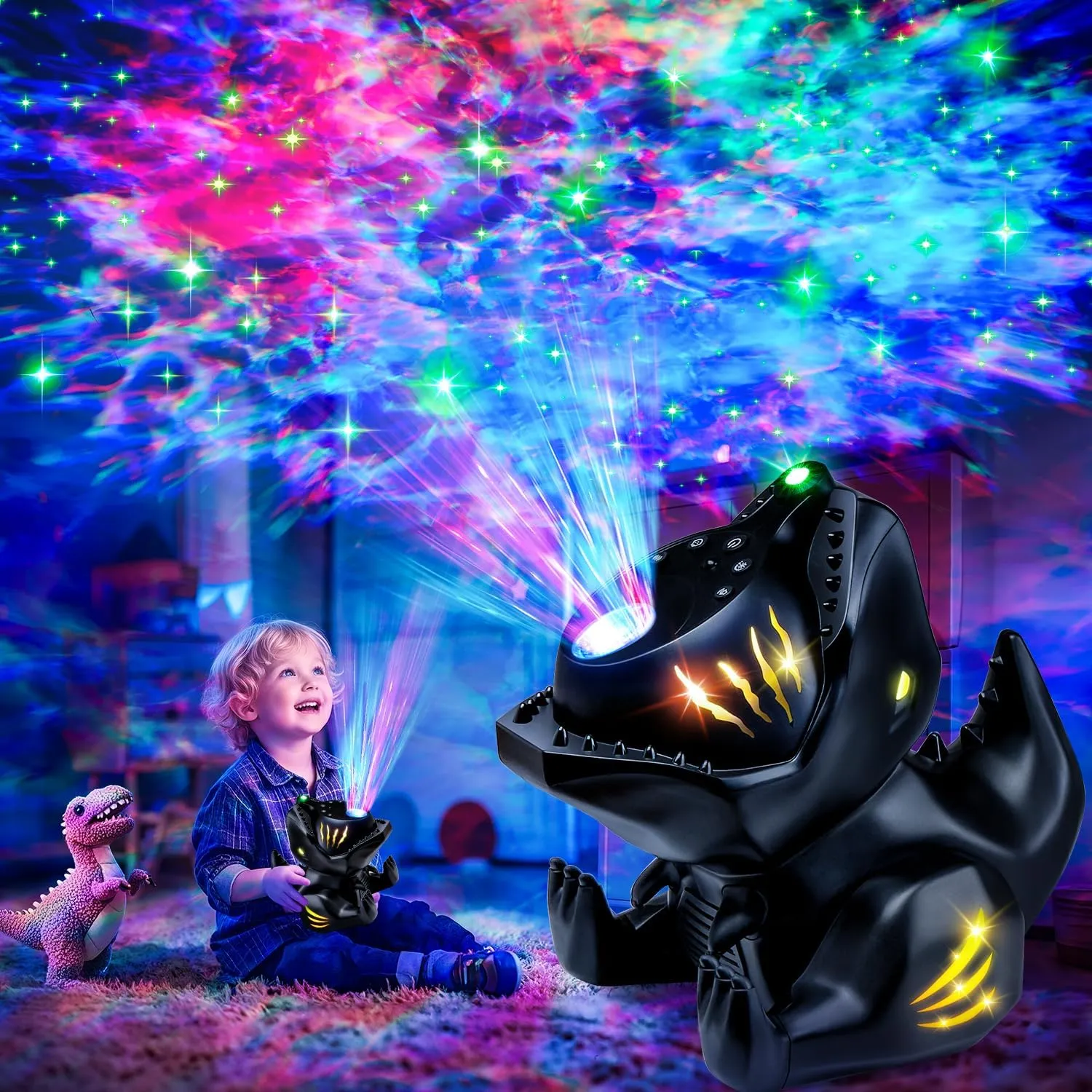 One Fire Dinosaurier Sternenhimmel Projektor Kinder, 144-Modi | 22 Musik + Bluetooth Projektor Kinder Sternenprojektor,…