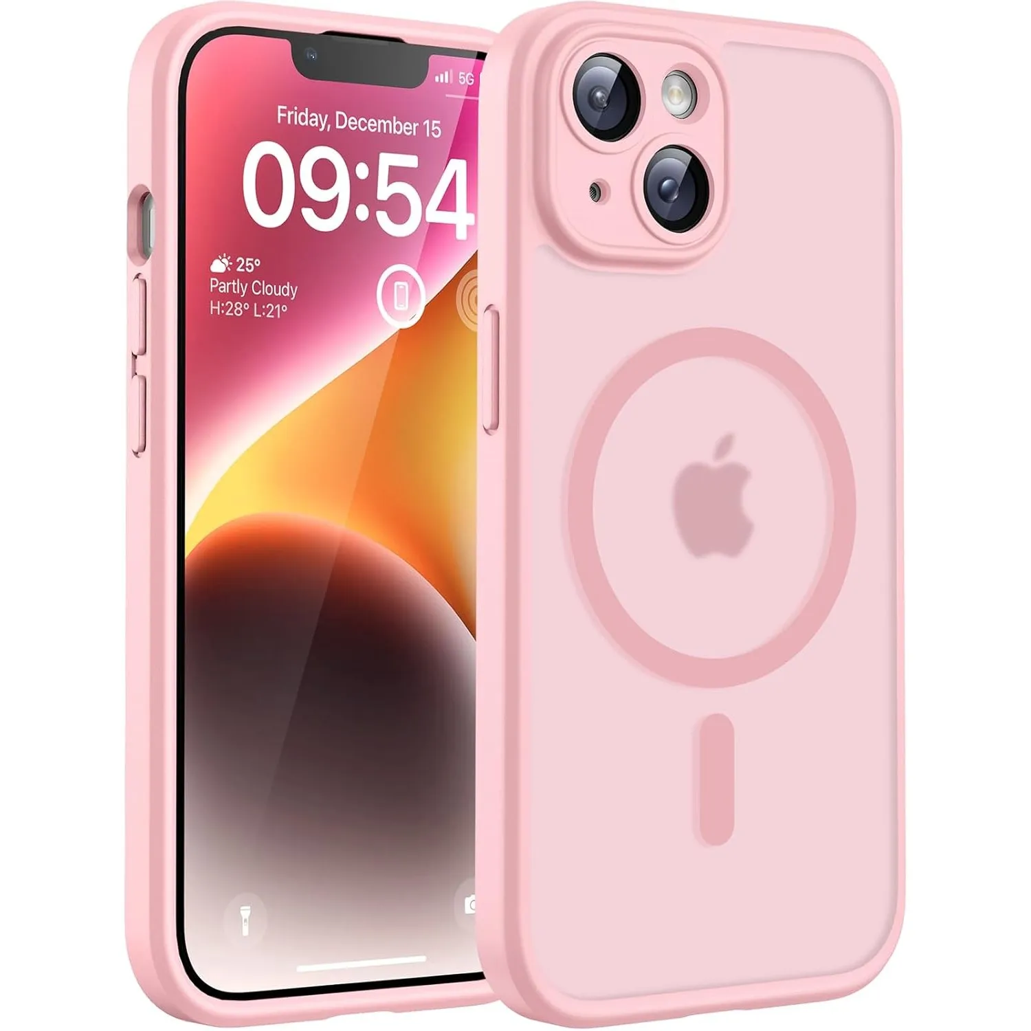 TOCOL für iPhone 14 Hülle, Kompatibel mit MagSafe, Hellrosa