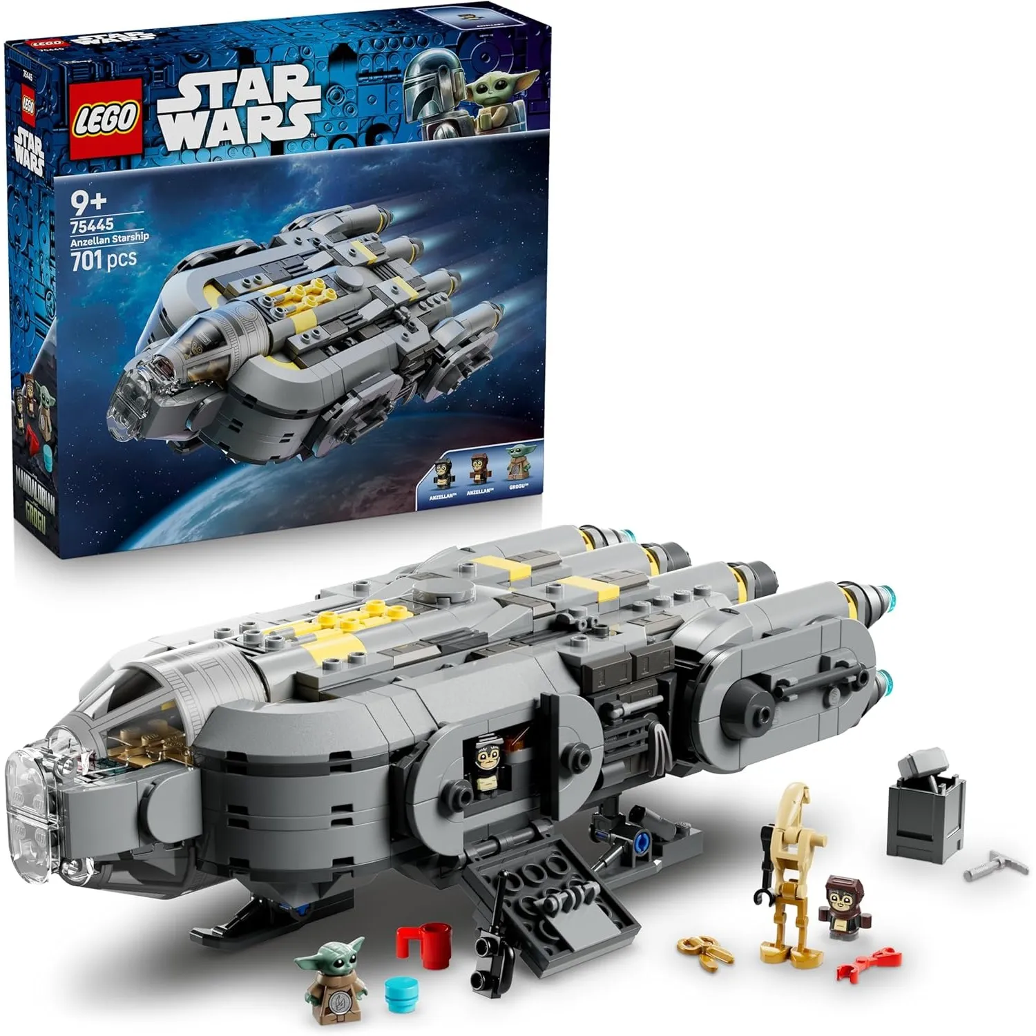 LEGO Star Wars 75445 Sternenschiff der Anzellaner - Spielet mit 3 Figuren & Einer Droiden Werkstatt - Geschenk für Jung…