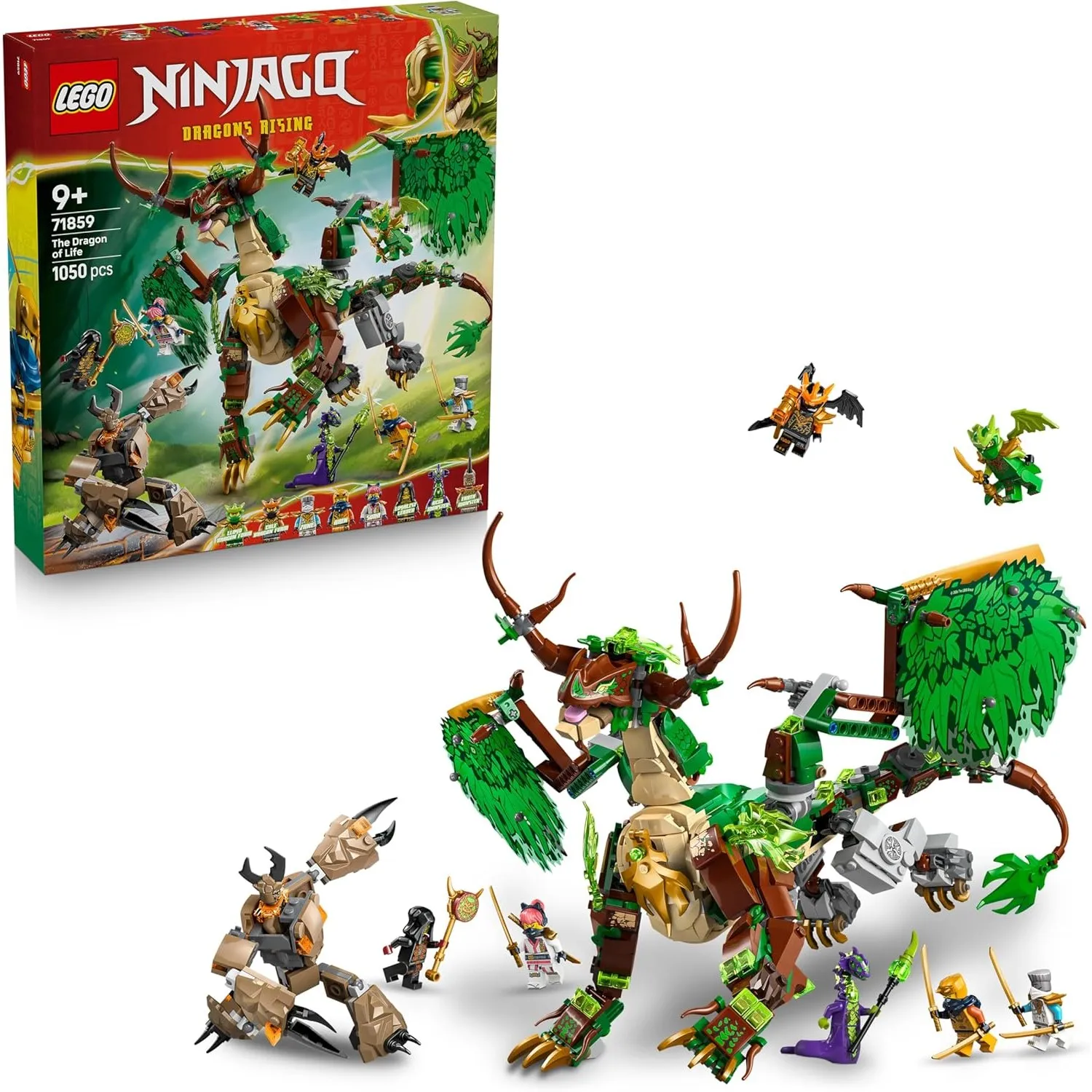 LEGO NINJAGO Der Drache des Lebens - Ninja Spielzeug mit Drachenfigur, Mini Monster Mech, 8 Minifiguren und Schwertern …