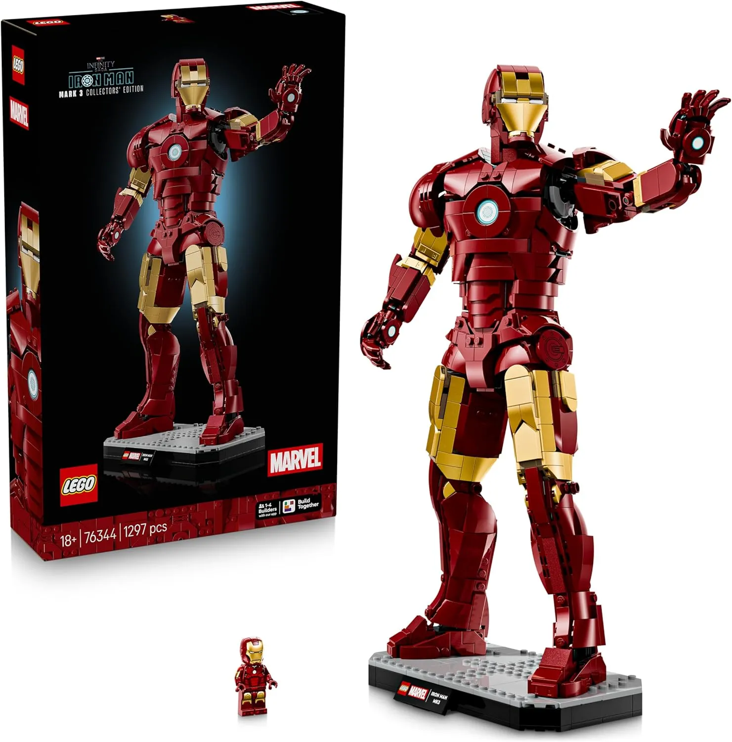 LEGO | Marvel Iron Man Mark 3 Sammleredition - Avengers Bauset für Erwachsene - Modellbau mit Minifigur, Ständer und Na…
