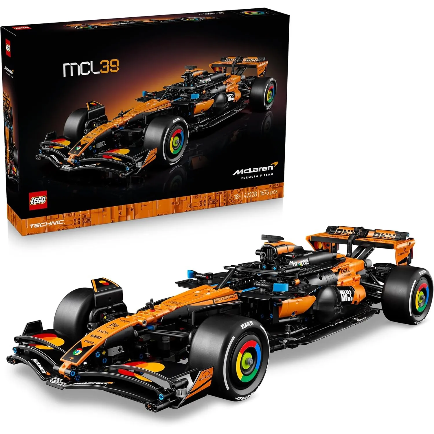 LEGO Technic McLaren MCL39 F1 Rennwagen - Modellbau für Erwachsene - Sammler Set mit V6-Motor, Differential & DRS-Aktiv…