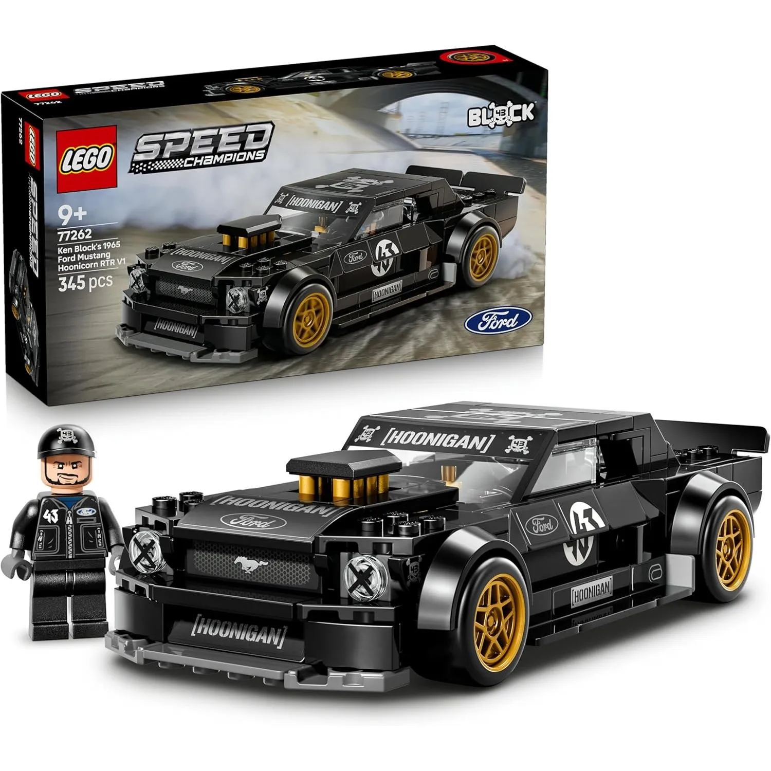 LEGO Speed Champions Ken Blocks 1965 Ford Mustang Hoonicorn V1 - Muscle Car Spielzeug - Modellbau mit Minifigur zum Sam…