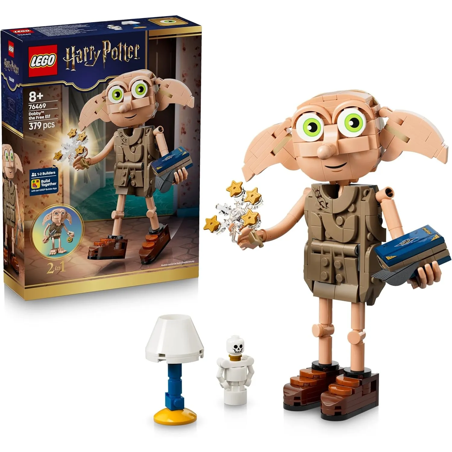 LEGO Harry Potter Dobby, der Freie Elf Spielzeug - Modellbau umbaubar in eine Kreacher Figur - DIY Kinderzimmer Deko - …