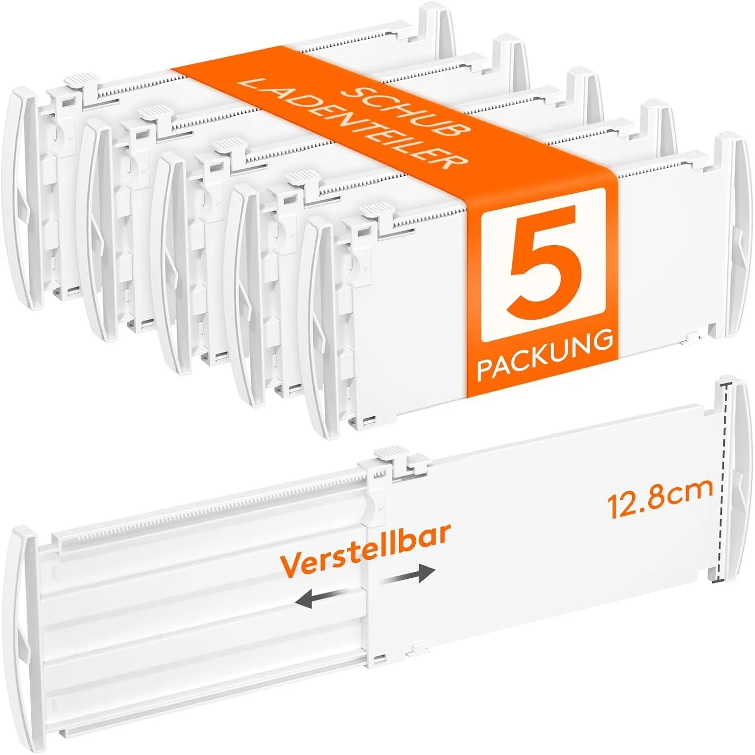 Lifewit 5er Schubladentrenner Verstellbar für Innenlänge 30–47cm&Höhe>13cm