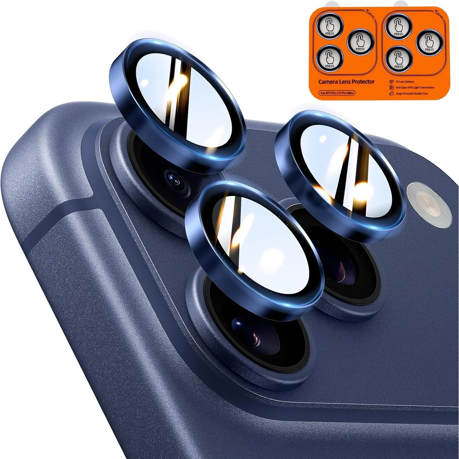 TOCOL 2 Sets für iPhone 17 Pro, iPhone 17 Pro Max Kameraschutz, Ultra HD Individualschutz, 9H+ Härte Robuster Stoßfest …