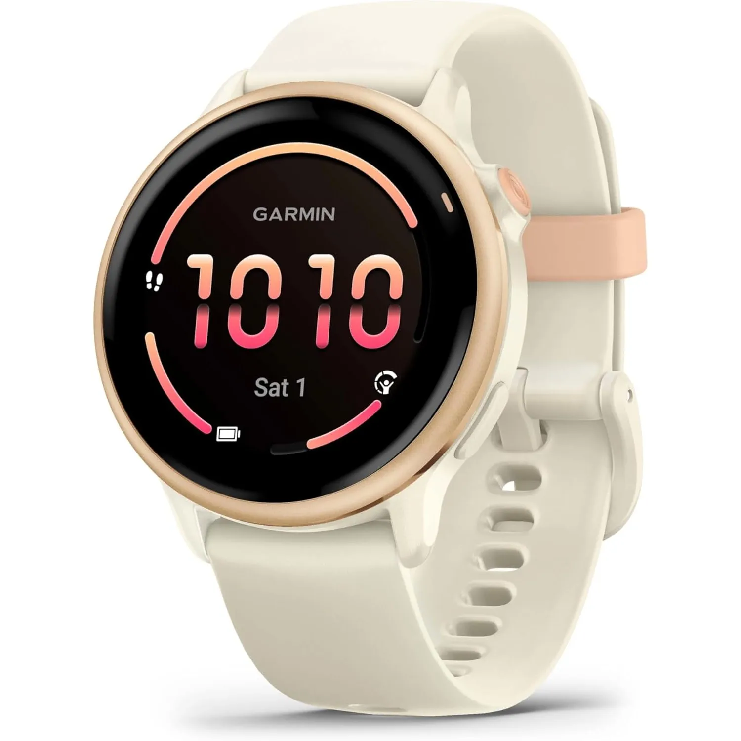 Garmin Vivoactive 6, 42 mm, GPS-Fitness-Smartwatch, Bone/Pink Dawn Metallic