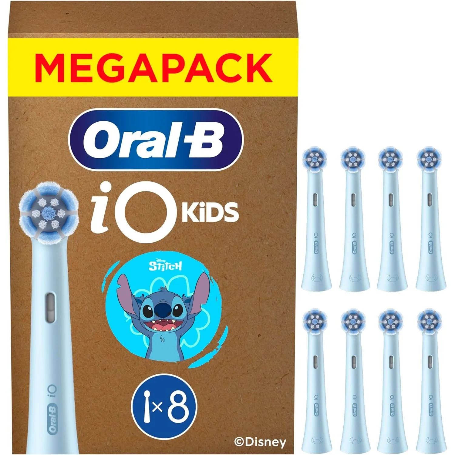 Oral-B iO Aufsteckbürsten Kids 6+ Disney Stitch, Blau, 8 Stück
