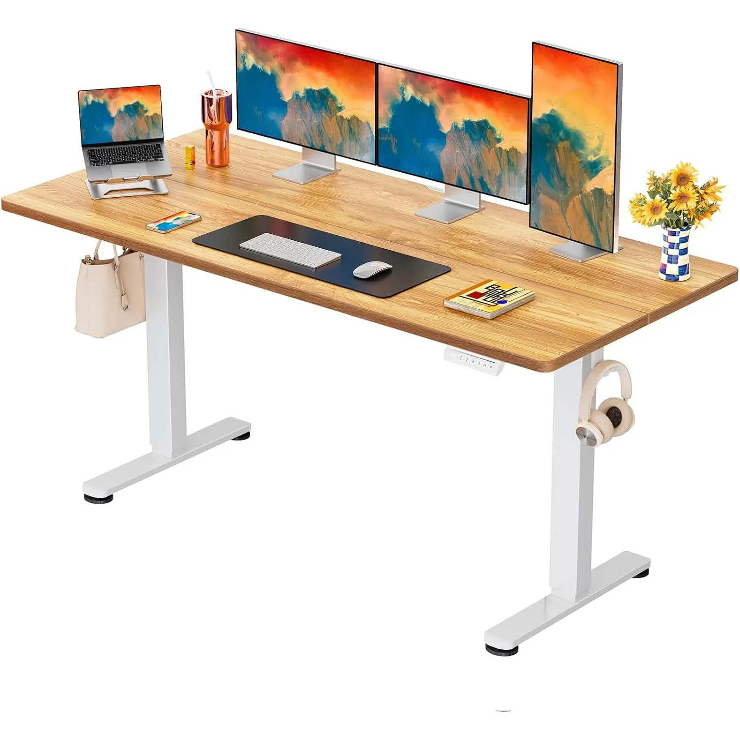 ErGear Elektrisch Höhenverstellbarer Schreibtisch 160 x 80 cm, Schreibtisch Höhenverstellbar mit 4-Gedächtnis-Smart-Pul…