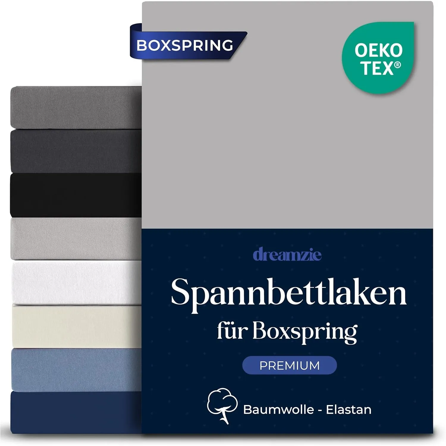 Dreamzie - Spannbettlaken Boxspringbett - 180x200 - Baumwolle Elasthan