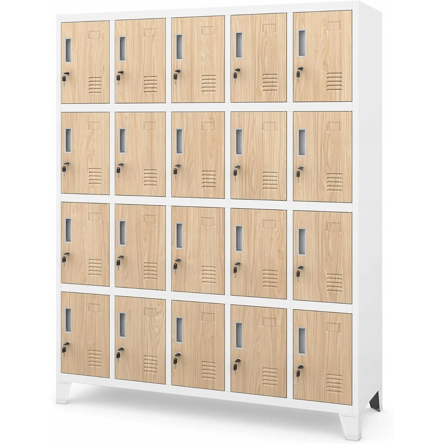 Jan Nowak Umkleideschrank Metall für 20 Nutzer, abschließbar, 172x136x45 cm