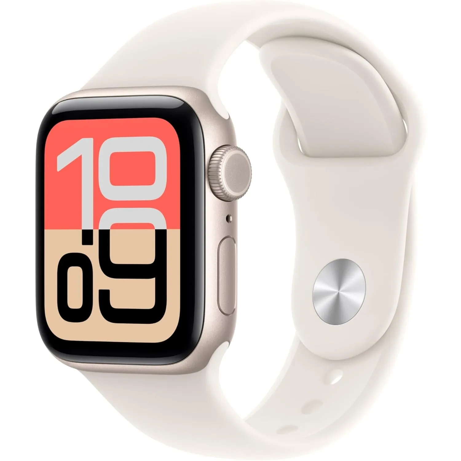 Apple Watch SE 3 GPS + Cellular 40 mm Smartwatch mit Aluminiumgehäuse in Polarstern und Sportarmband in Polarstern (S/M…