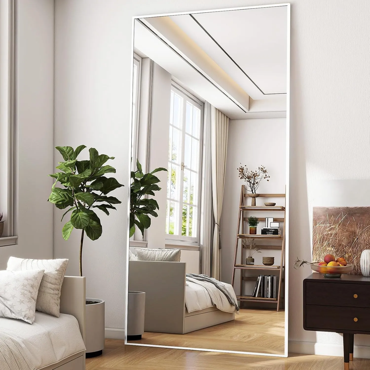 BEAUTYPEAK 180x76 cm Großer Ganzkörperspiegel mit Ständer, HD Spiegel