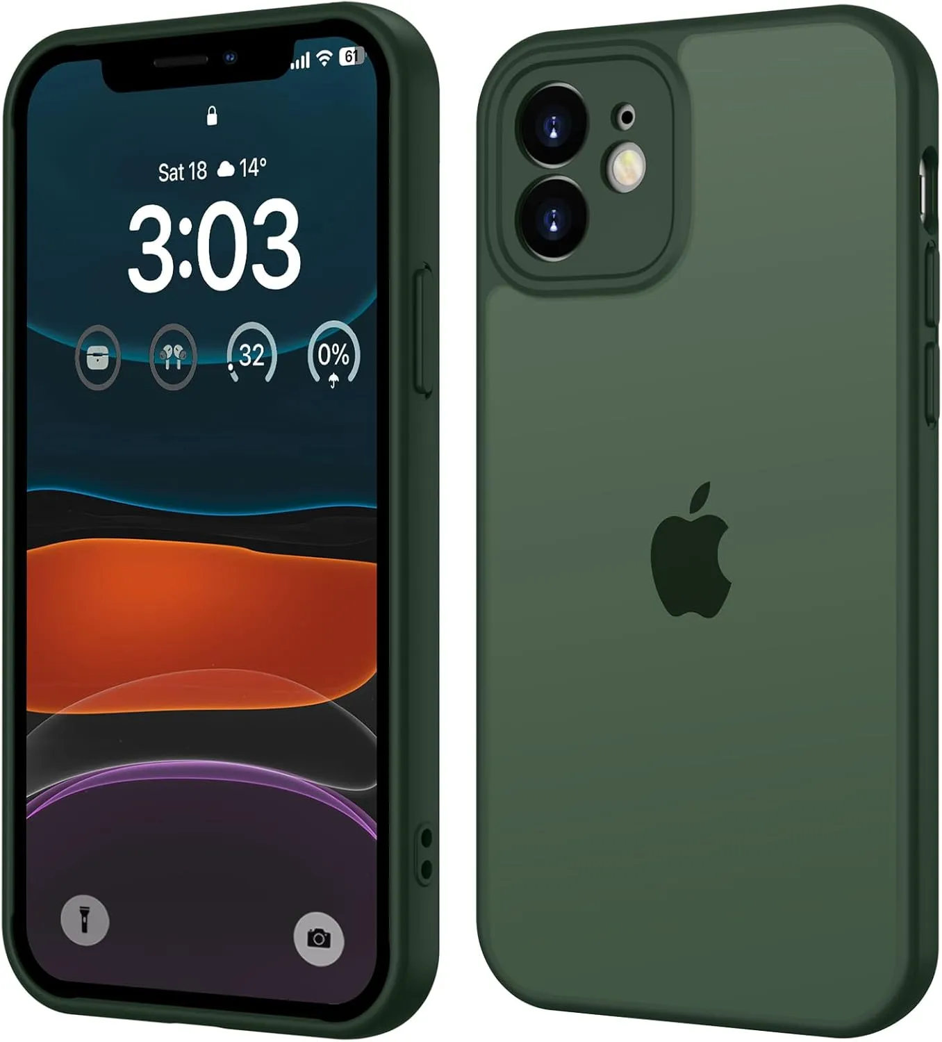 ORDA für iPhone 11 Hülle 6,1 Zoll, Vollständiger Kameraschutz Stoßfest Kratzfest Transluzente Rückseite Schutzhülle, An…
