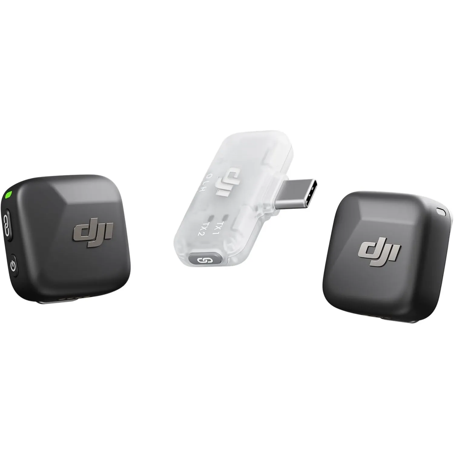 DJI Mic Mini (2 Sender + 1 Handy-Empfänger), Ansteckmikrofon, drahtloses Lavalier-Mikrofon für iPhone 17/16/15 und Andr…