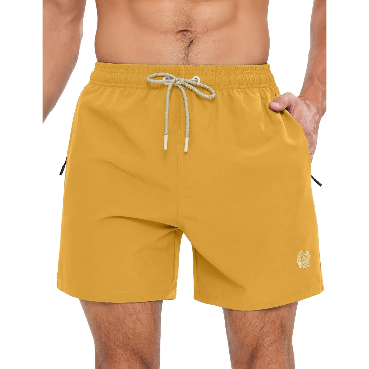 APTRO Herren Badehosen Badeshorts mit Mesh-Futter Schnelltrocknend Boardshorts Reißverschlusstaschen Einfarbig Sport Sh…