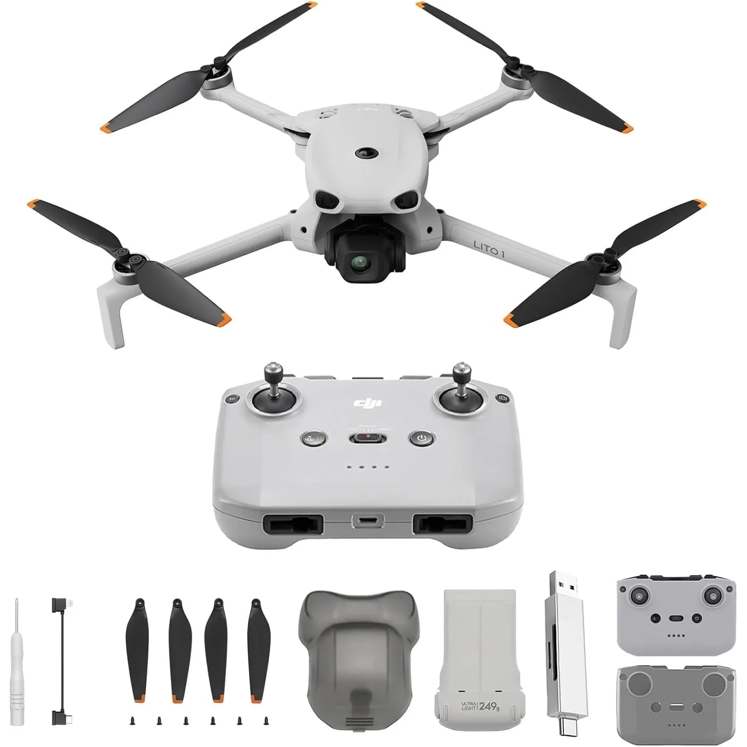 DJI Lito 1, Einsteigerfreundliche 4K Kameradrohne, Hinderniserkennung, ActiveTrack, 4K-Video & 8K-Foto, Geeignet für Er…