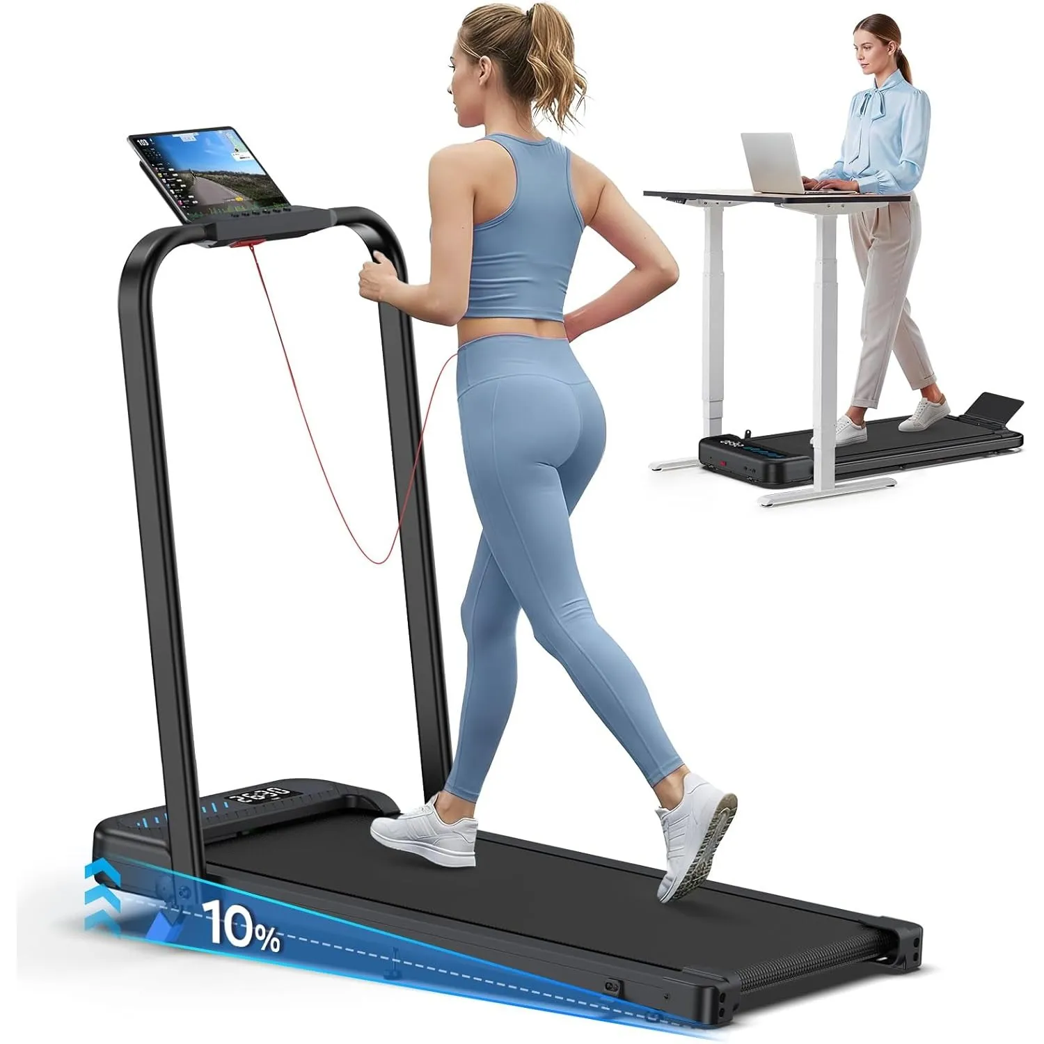 Cardirun Laufband für Zuhause Klappbar, 6 in 1 Walking Pad mit Steigung, 3.0PS Klappbares Laufband für Zuhause & Büro m…
