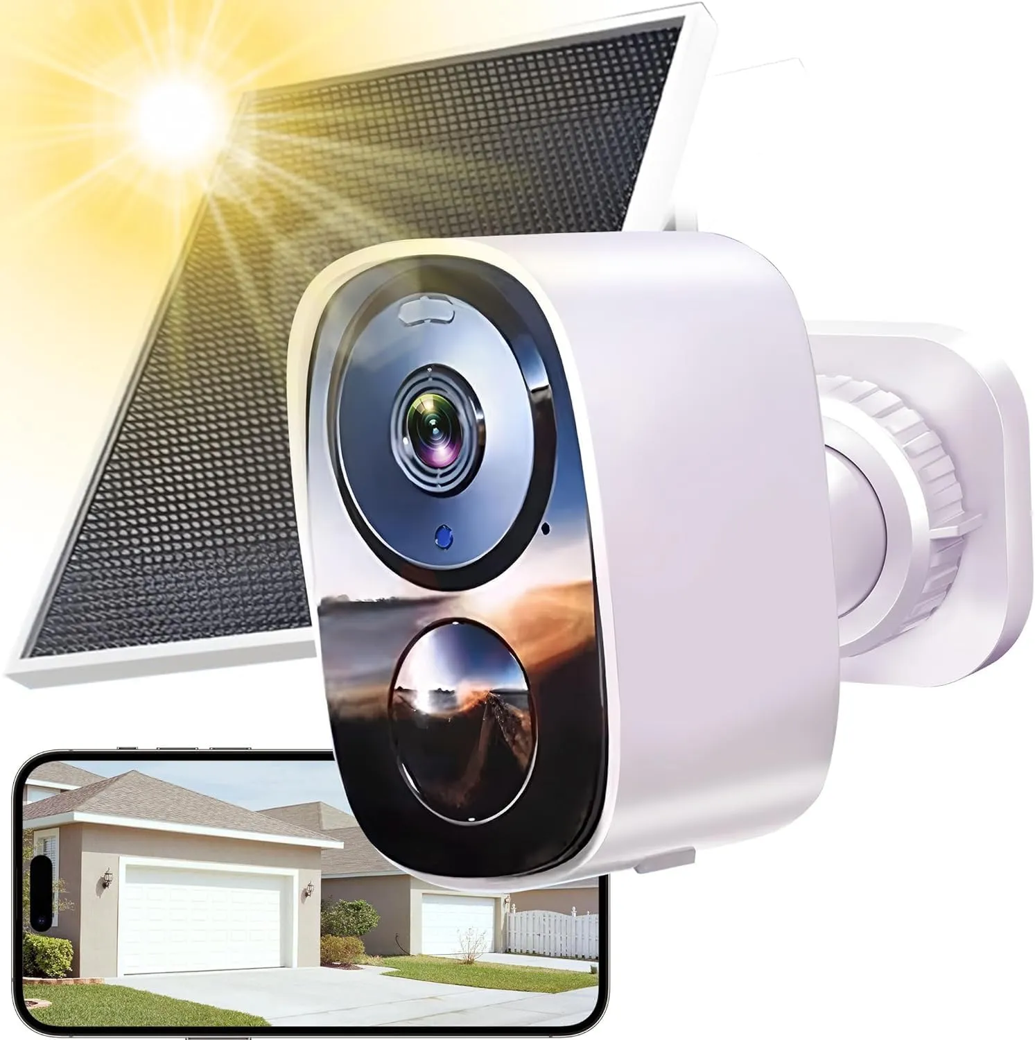 2K/3MP Outdoor Surveillance Camera Solar Battery Free Cloud Storage 5GHz 2.4GHz WiFi Wireless Outdoor Surveillance Came…
