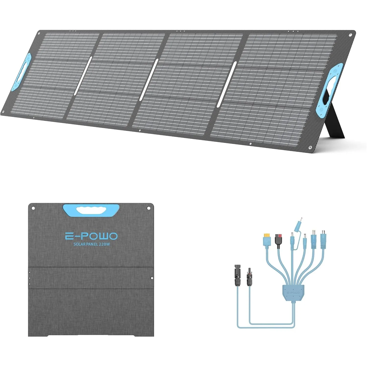 220W Faltbares Solarpanel Monokristallin mit USB-C PD 3.0 & USB-A QC 3.0 | 23,5% Wirkungsgrad & IP67 wasserdicht | komp…