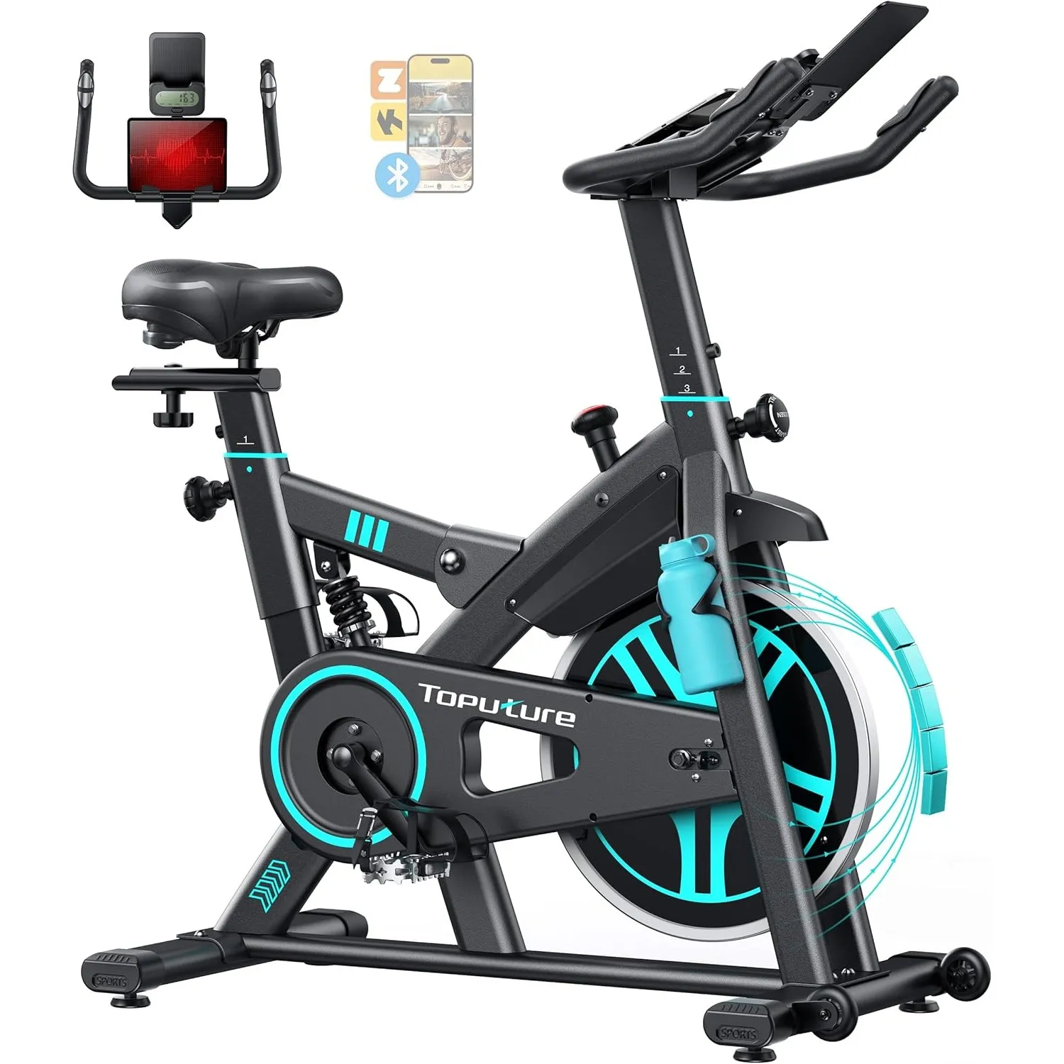 [2026 Aktualisierte] Heimtrainer Fahrrad mit APP und Herzfrequenz, Ergometer Mit Stoßdämpfungssystem, Ultraleise<20db, …