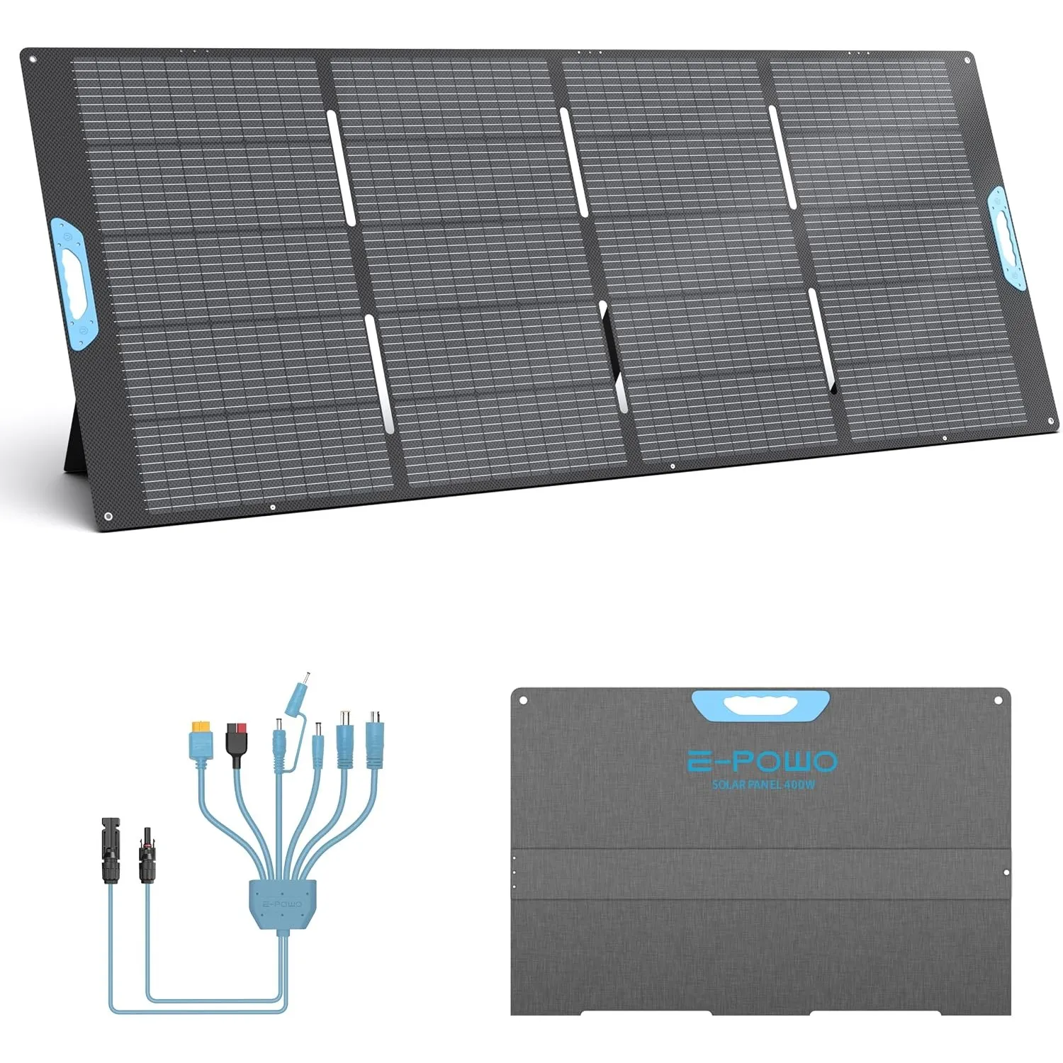 400W Faltbares Solarpanel Monokristallin mit integriertem Ständer, 23,5% Wirkungsgrad, IP67 wasserdicht, universell kom…