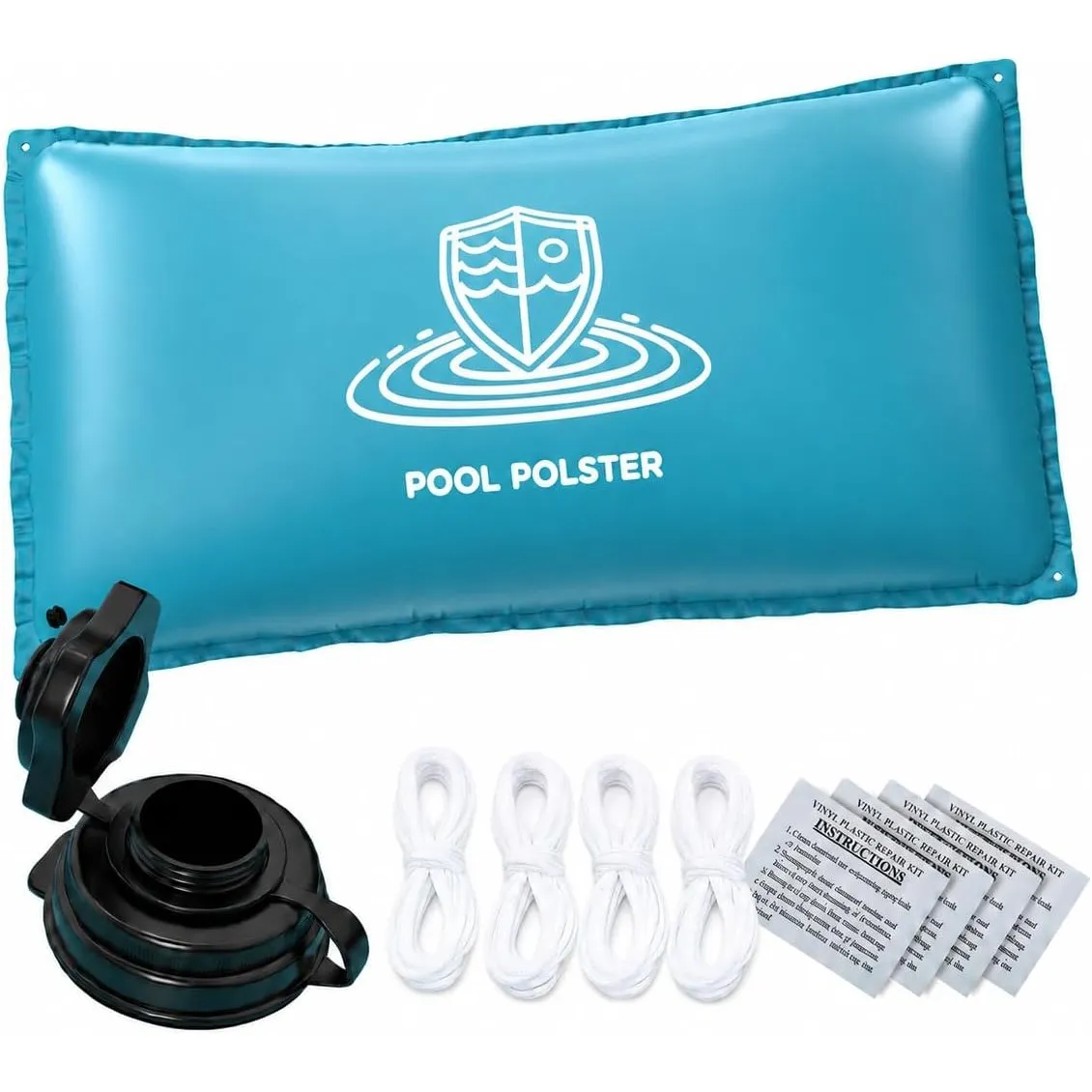 Poolkissen Winter, Poolkissen Rechteckig 2 x 4m mit Doppelnaht, 0.4mm
