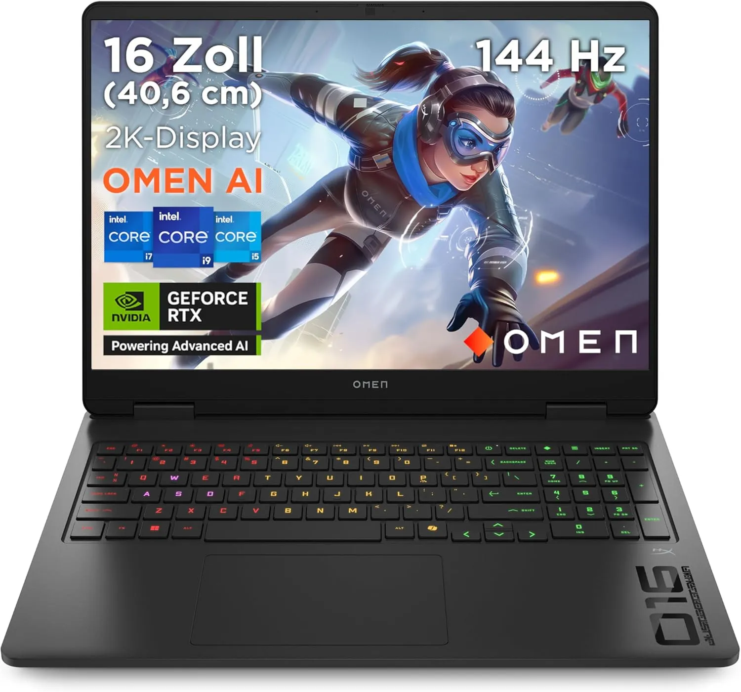 HP Omen Gaming Laptop, 16" 2K WUXGA Display, 1920×1200, 144Hz, Intel Core Ultra 7 255H, NVIDIA GeForce RTX 5060, 24GB R…