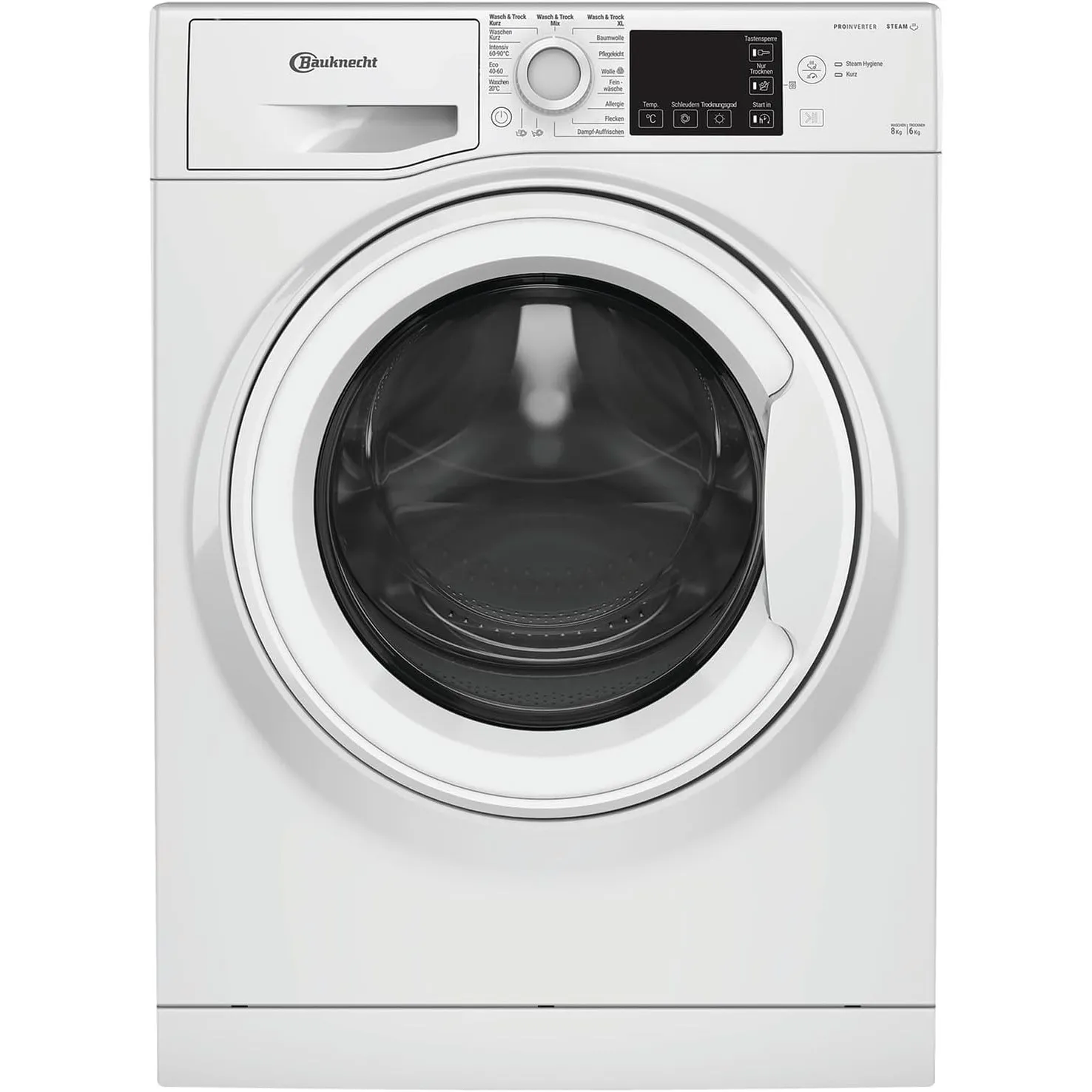 Bauknecht WD Eco Shield 8614 D Waschtrockner, 8 kg Waschen, 6 kg Trocknen, Flecken 40°, Steam Hygiene mit Antivirus, St…