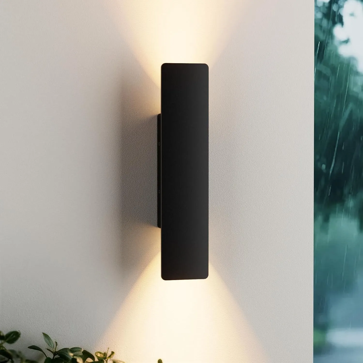 brightower Wandleuchte aussen, aussenlampe wand Schwarz, Außenwandleuchte Wasserdicht Ip65, Aluminium Acryl Außenlampe …