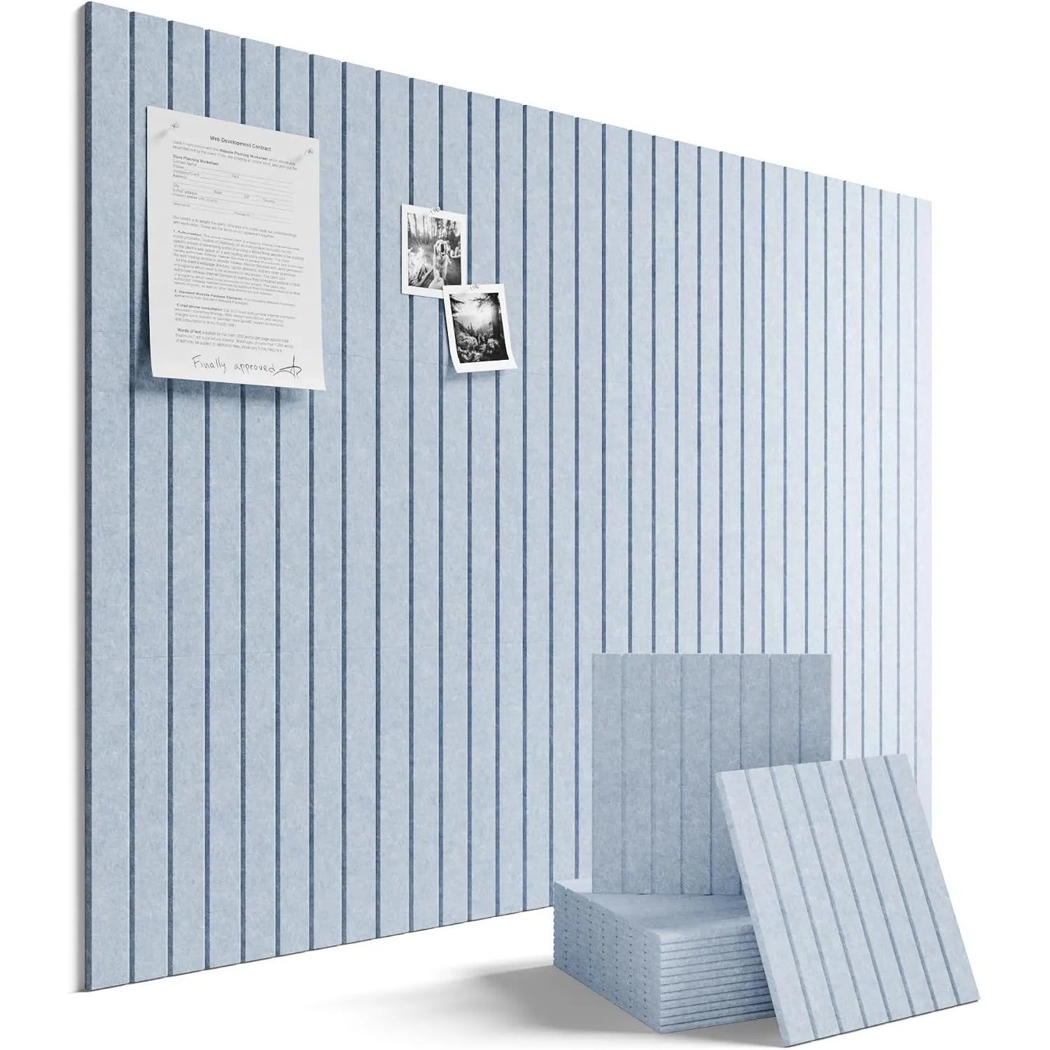 Bumusty Große Filz Pinnwand 120 x 90 cm, 12er-Pack, Light Grey