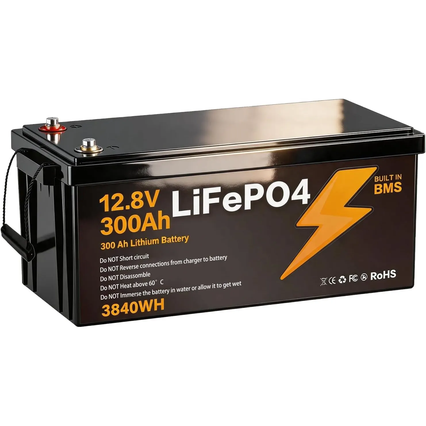 12V 300Ah LiFePO4 Batterie, Schutz 15000 Zyklen Deep Cycle Lithium Akku Lithium Batterie 12v 300Ah mit Smart BMS,3584WH…