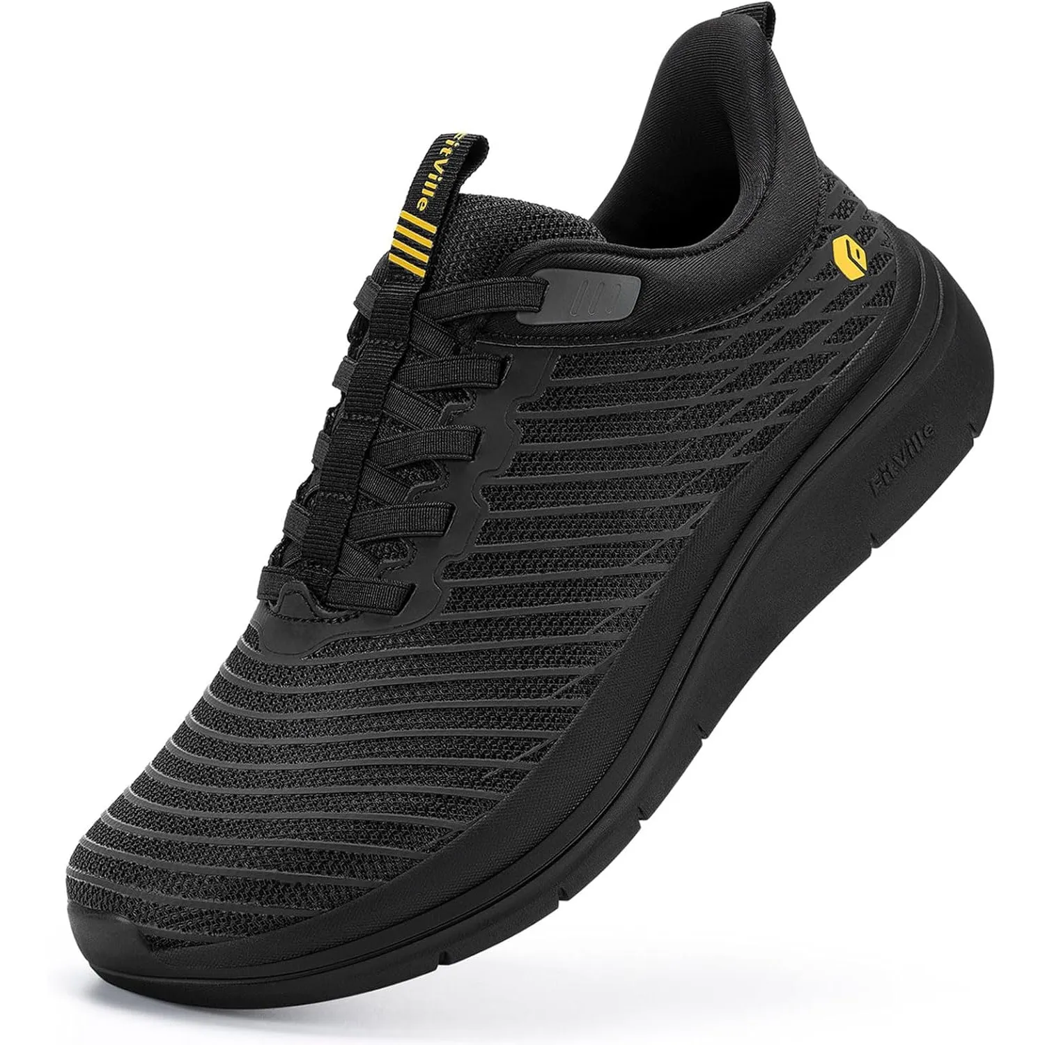 FitVille Extra Weit Sneaker Herren Slip On Walkingschuhe Bequeme Dämpfung Sportschuhe Für Breite Füße Atmungsaktiv Jogg…