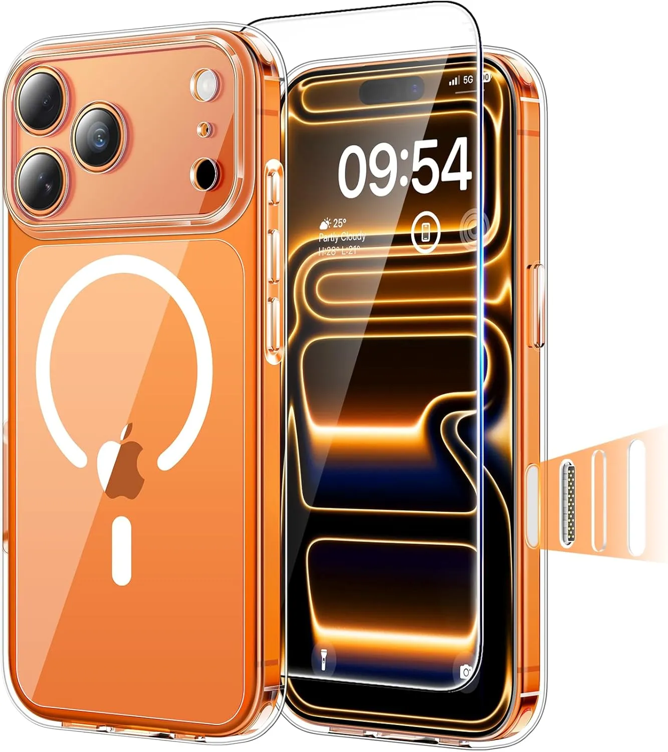 TAURI für iPhone 17 Pro Max Hülle 6,9" mit Panzer Schutz Glas Folie und Kamerasteuerung, Kompatibel mit MagSafe, Vollst…