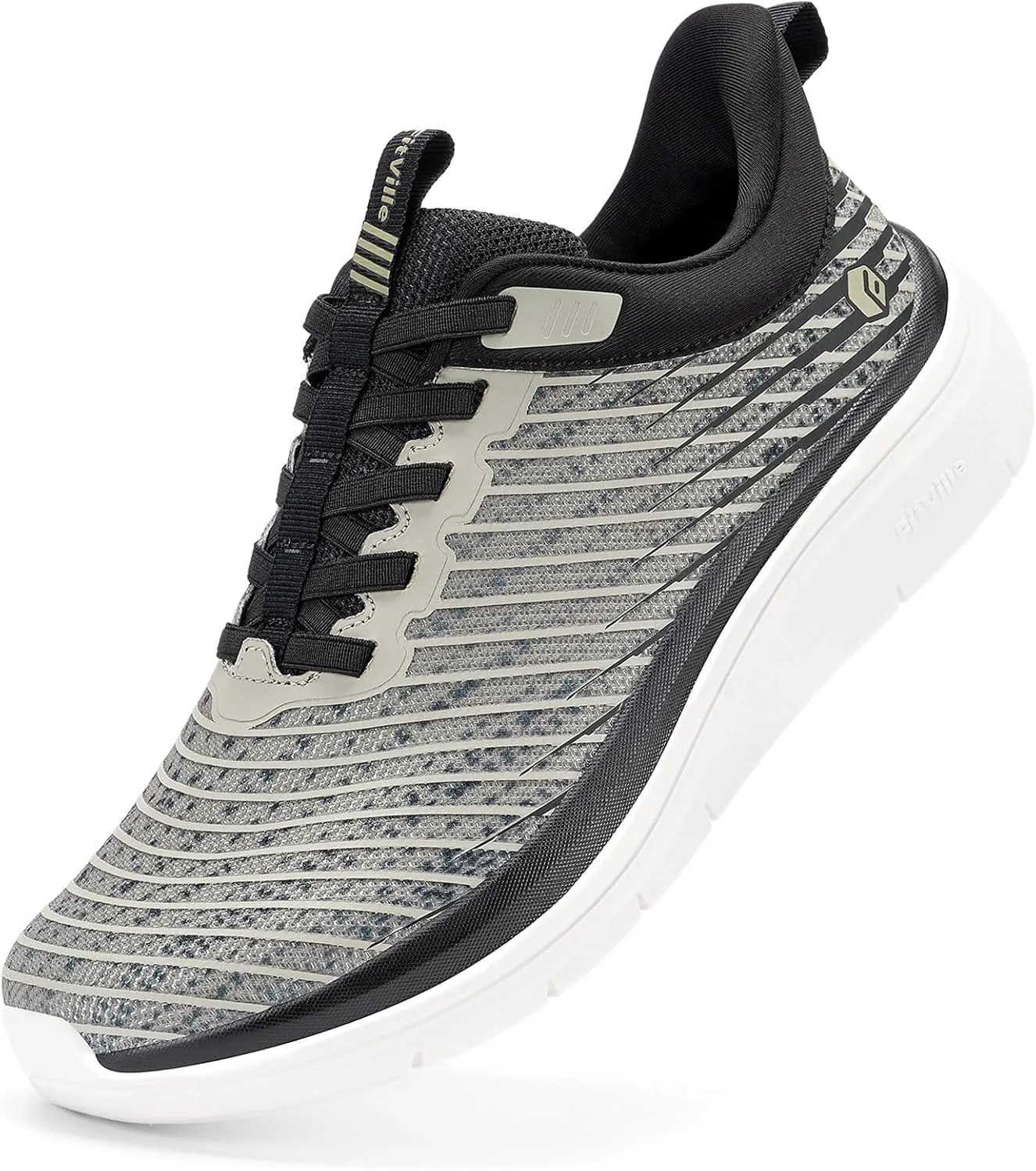 FitVille Extra Weit Sneaker Herren Slip On Walkingschuhe Bequeme Dämpfung Sportschuhe Für Breite Füße Atmungsaktiv Jogg…
