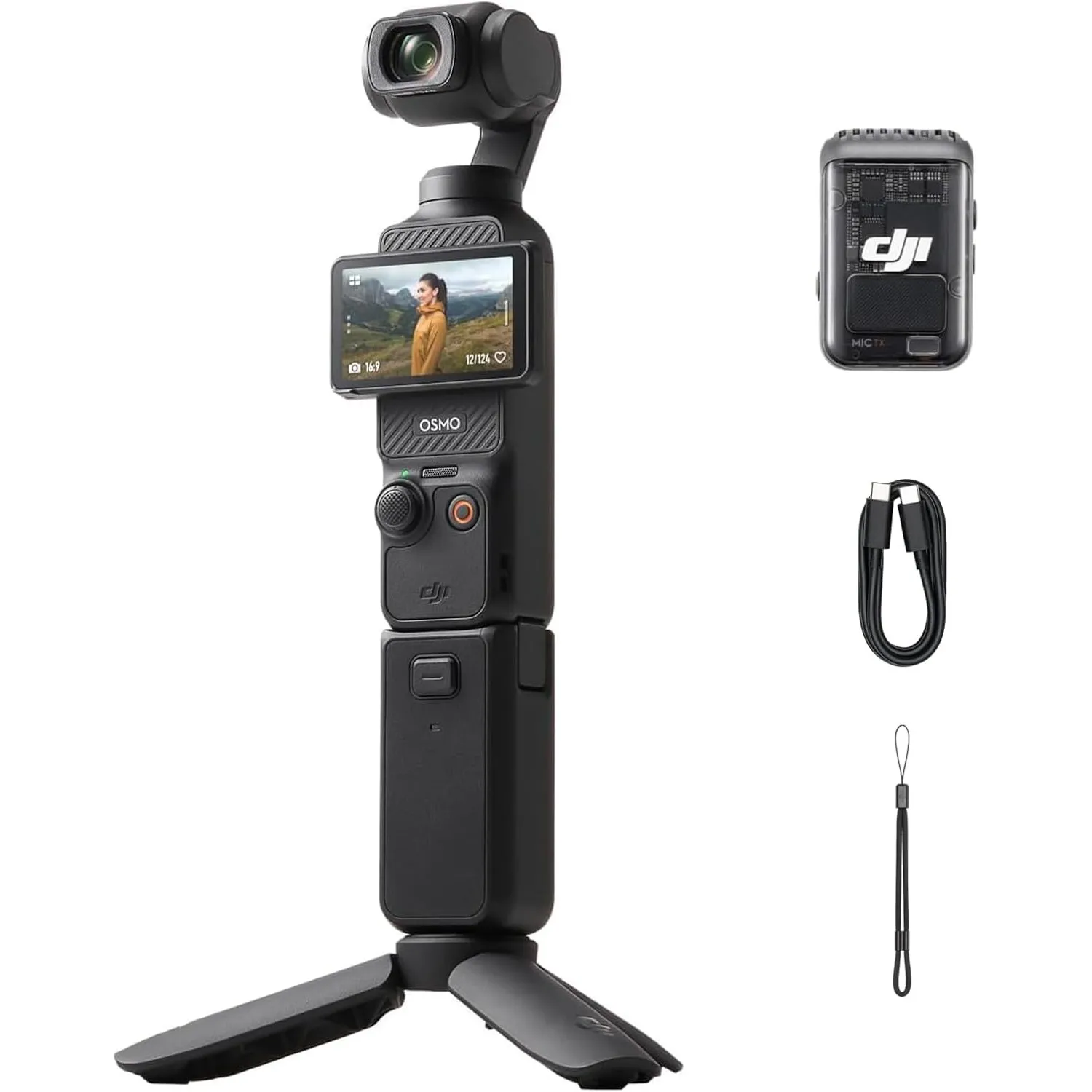 DJI Osmo Pocket 3 Kreativ Combo Bundle, vlog Kamera 4K mit 1-Zoll-CMOS und 4K/120 fps Video, 3-Achsen-Stabilisierung, d…
