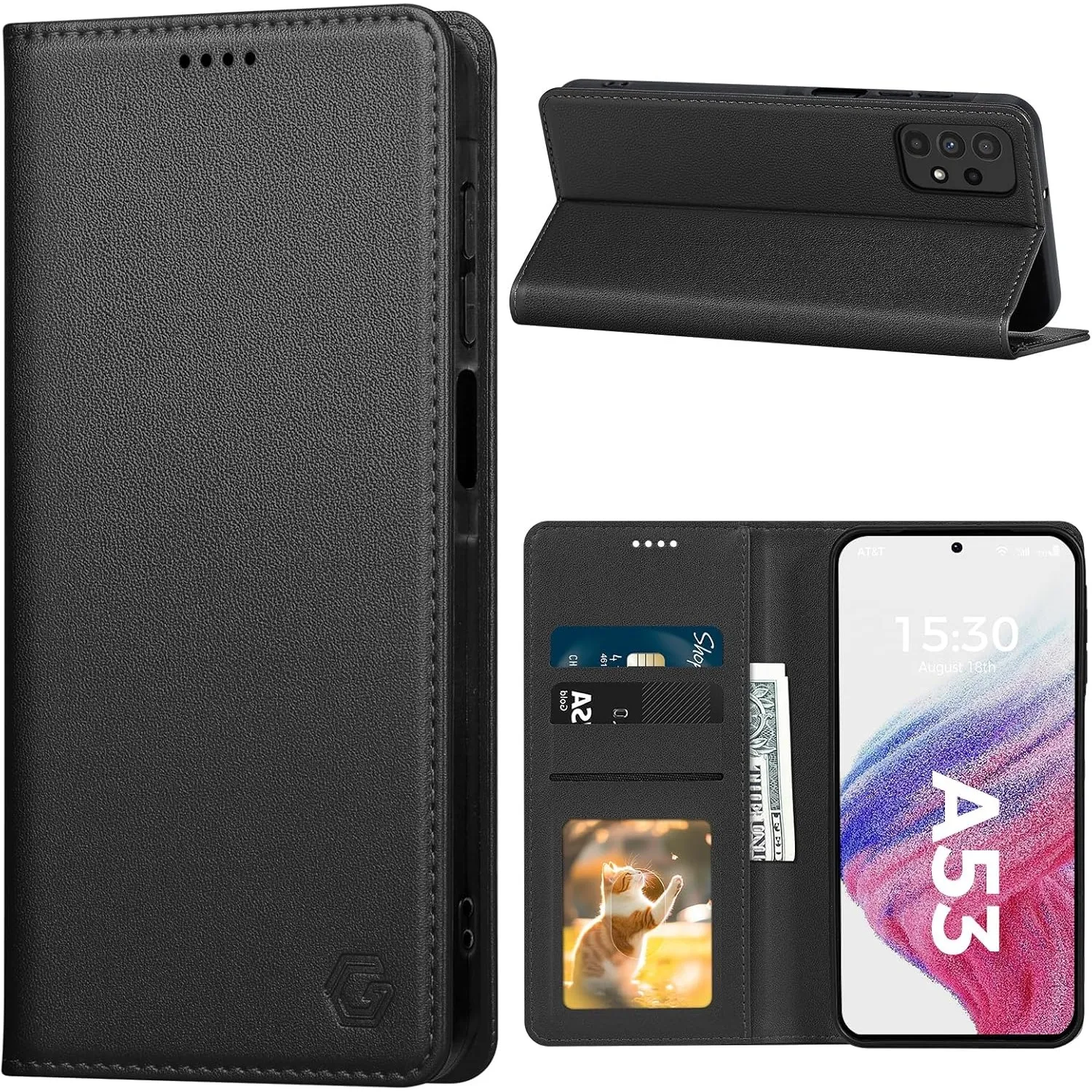 Handyhülle für Samsung Galaxy A53 5G Hülle, Kartenfach Premium PU Leder Klapphülle Schutzhülle, Standfunktion Tasche Fl…